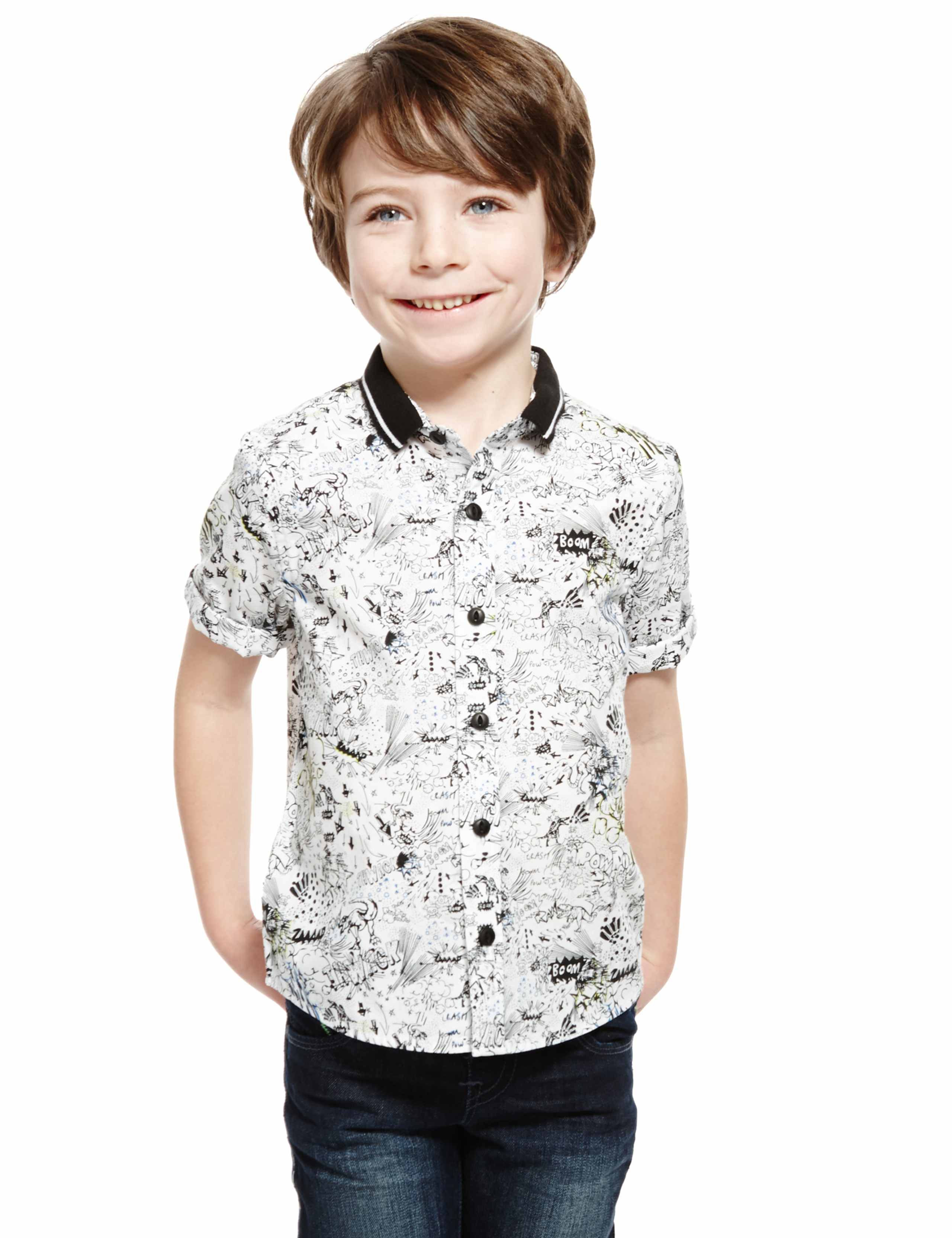 Pure Cotton Cartoon Dinosaur Print Shirt (1-7 Years) 1 of 3