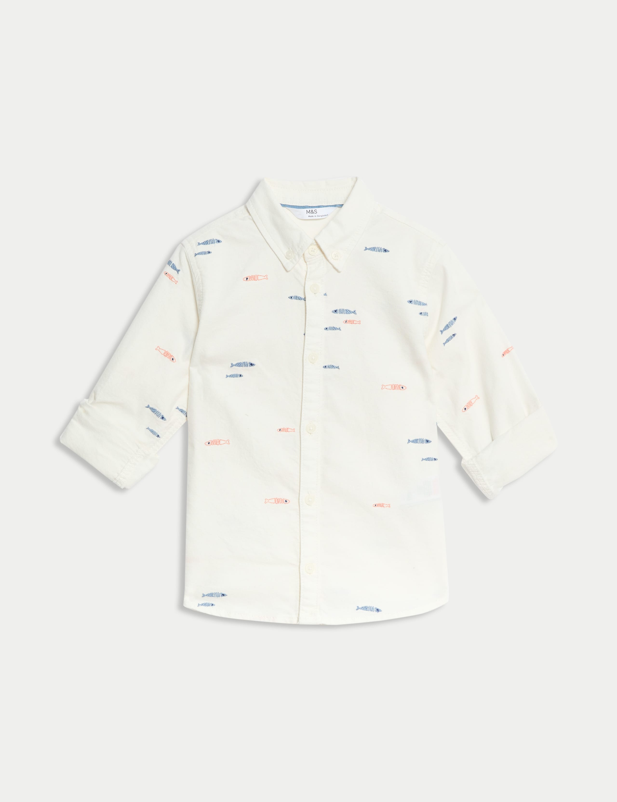 Pure Cotton Fish Embroidered Oxford Shirt (1-8 Yrs) 2 of 4