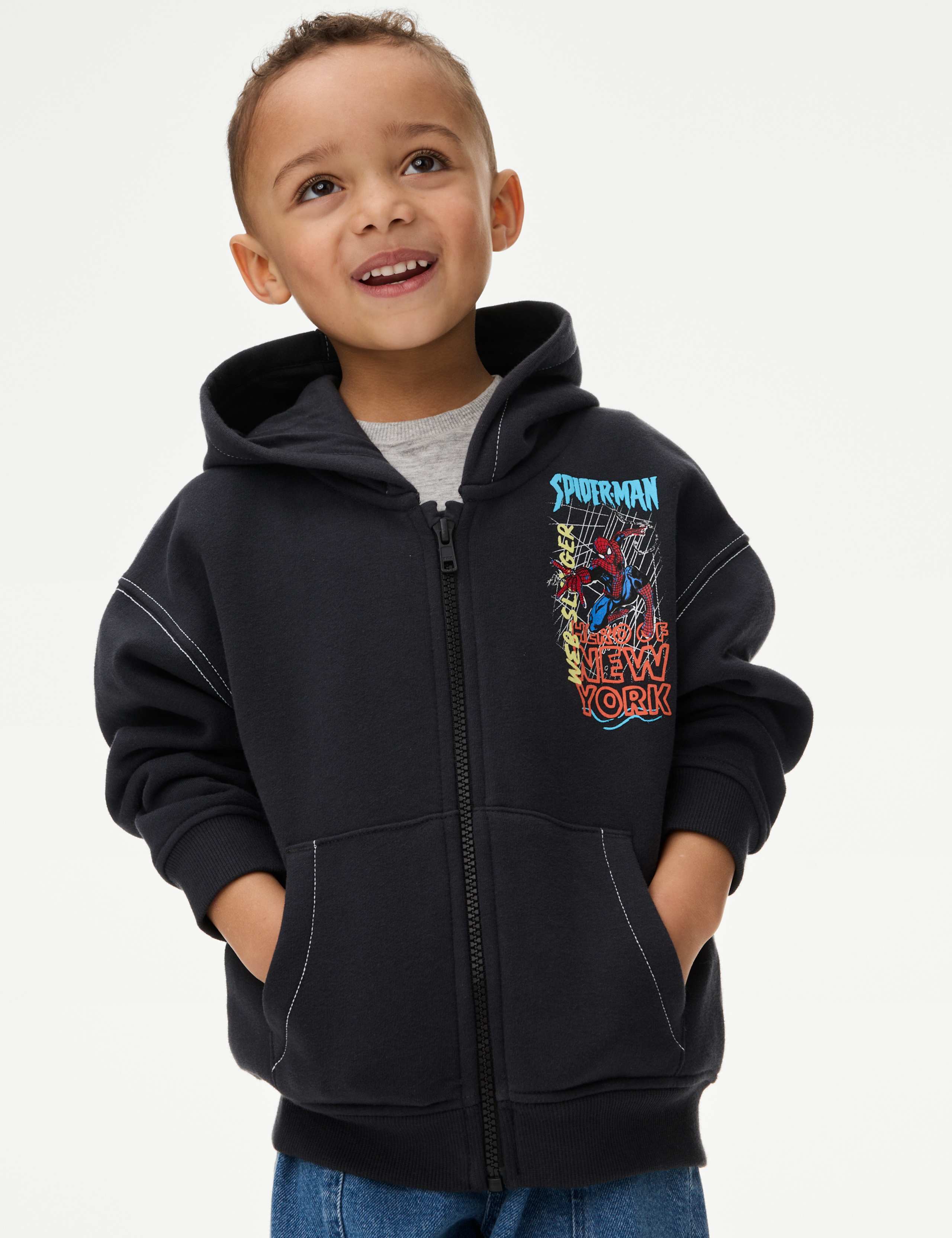 Cotton Rich Spider-Man™ Zip Hoodie (2-8 Yrs) 4 of 6