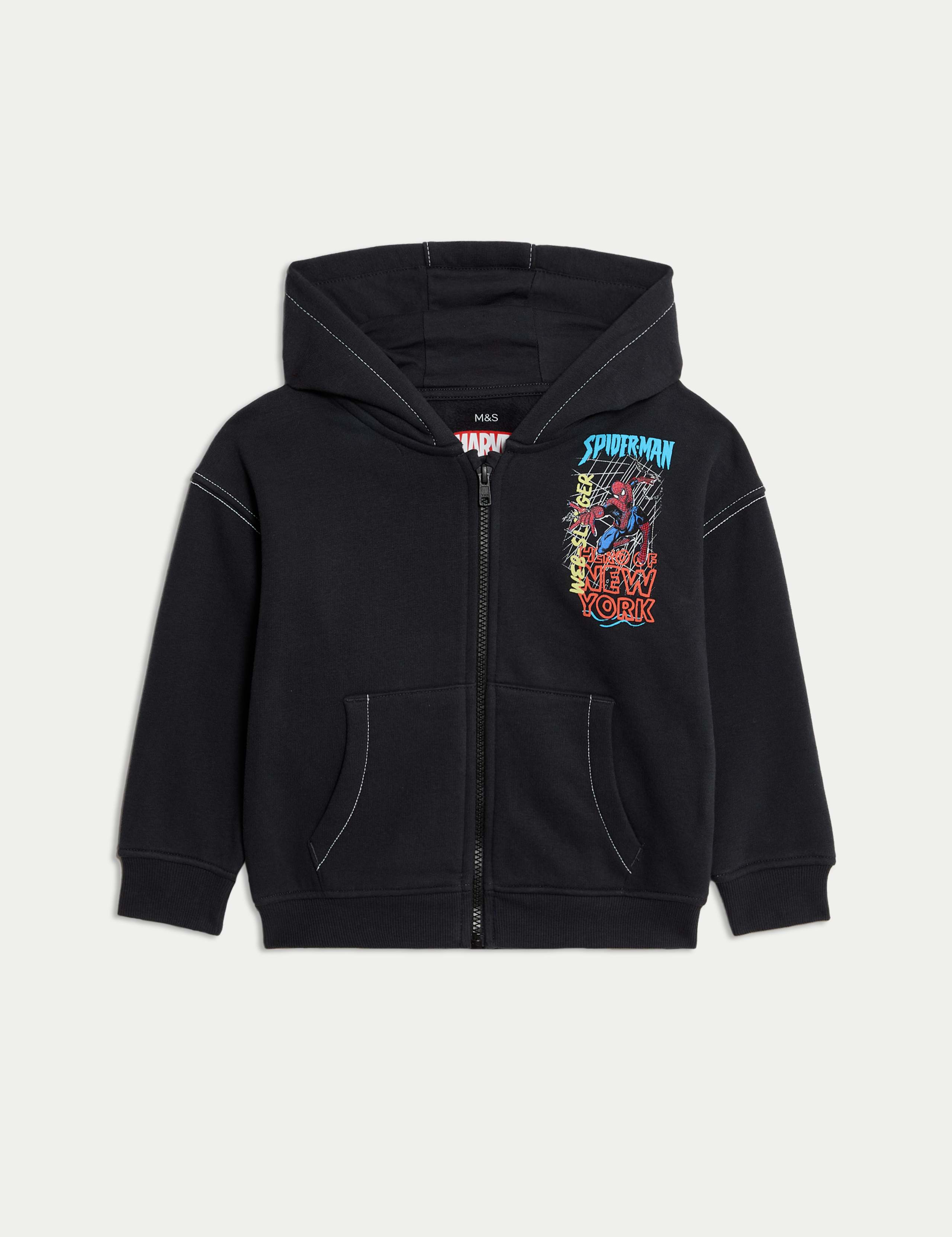 Cotton Rich Spider-Man™ Zip Hoodie (2-8 Yrs) 2 of 6