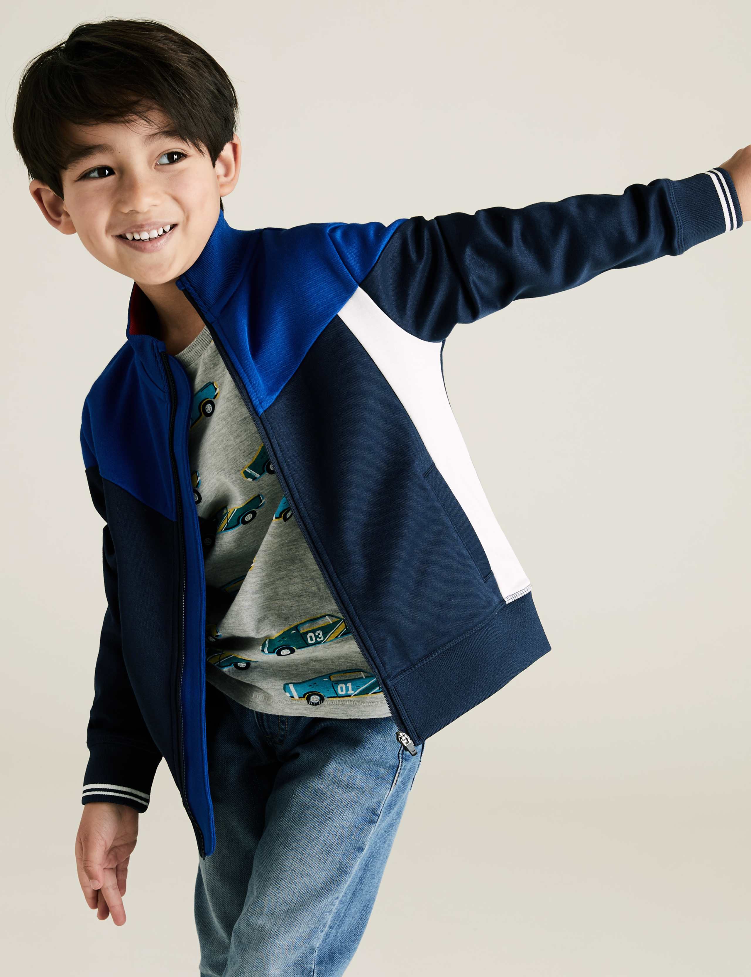Cotton Zip Through Sweatshirt (2-7 Yrs) 1 of 4
