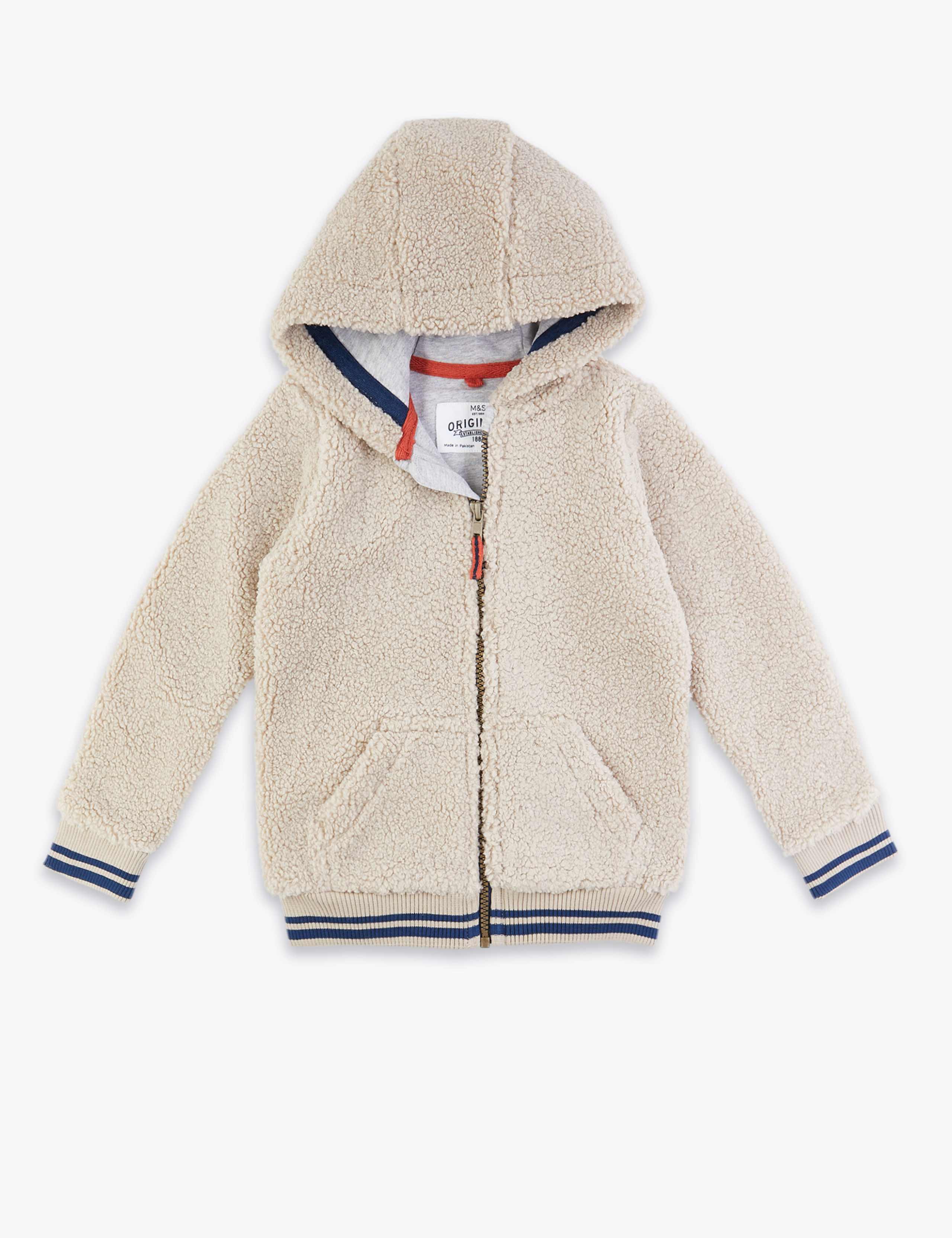 Borg Zip Through Hoodie (3 Months - 7 Years) 2 of 4