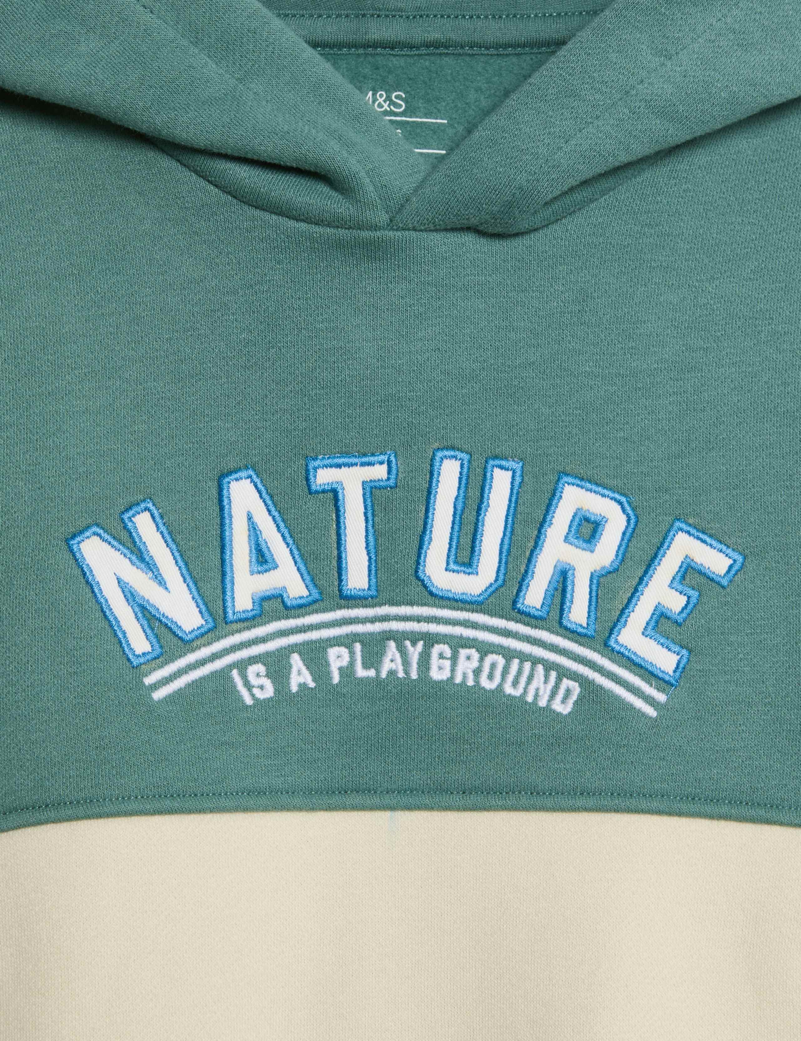 Cotton Rich Slogan Hoodie (2-8 Yrs) 7 of 8