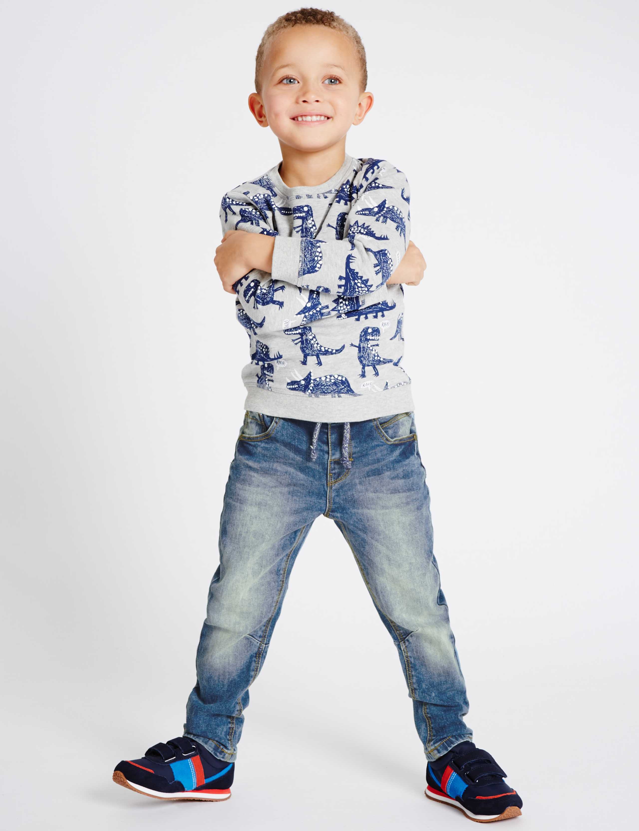 Cotton Pull On Jeans with Stretch (3 Months - 5 Years) 1 of 6