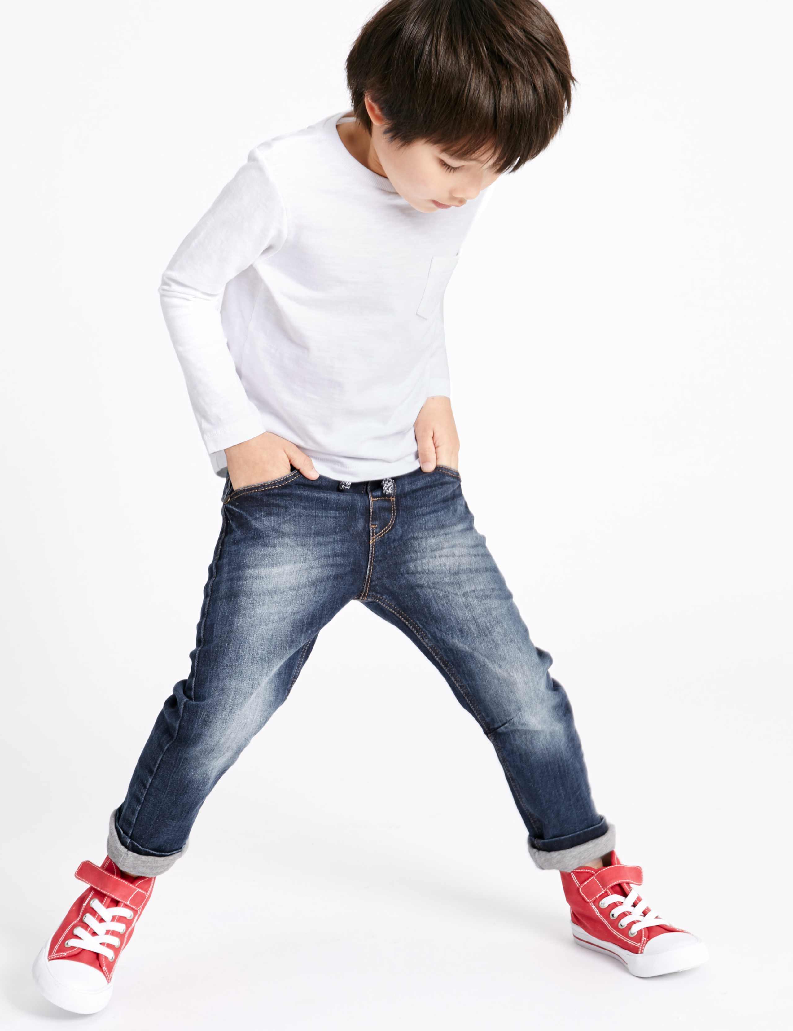 Cotton Pull On Lined Jeans with Stretch (3 Months - 5 Years) 1 of 6