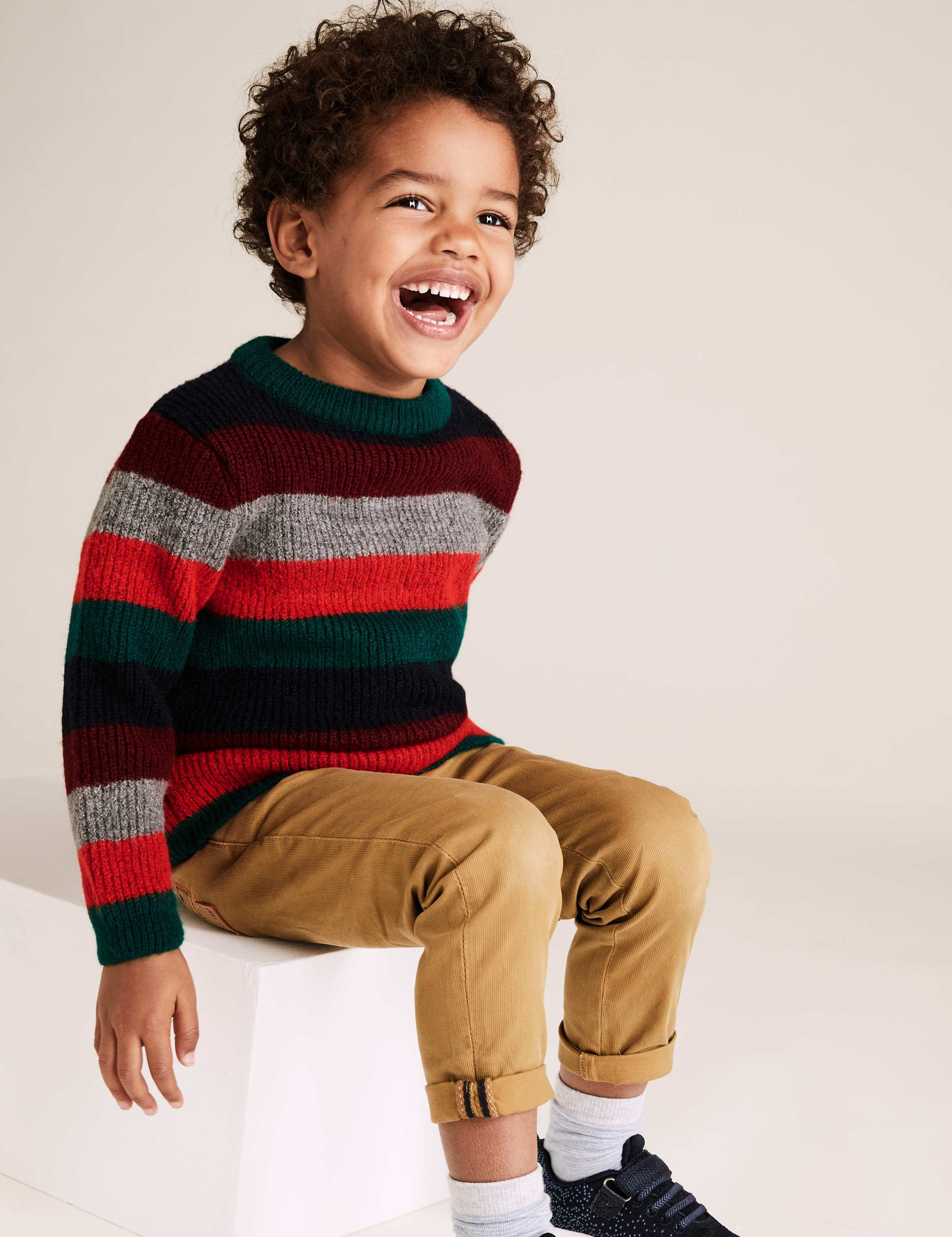 Striped Knitted Jumper (2-7 Yrs) 1 of 4