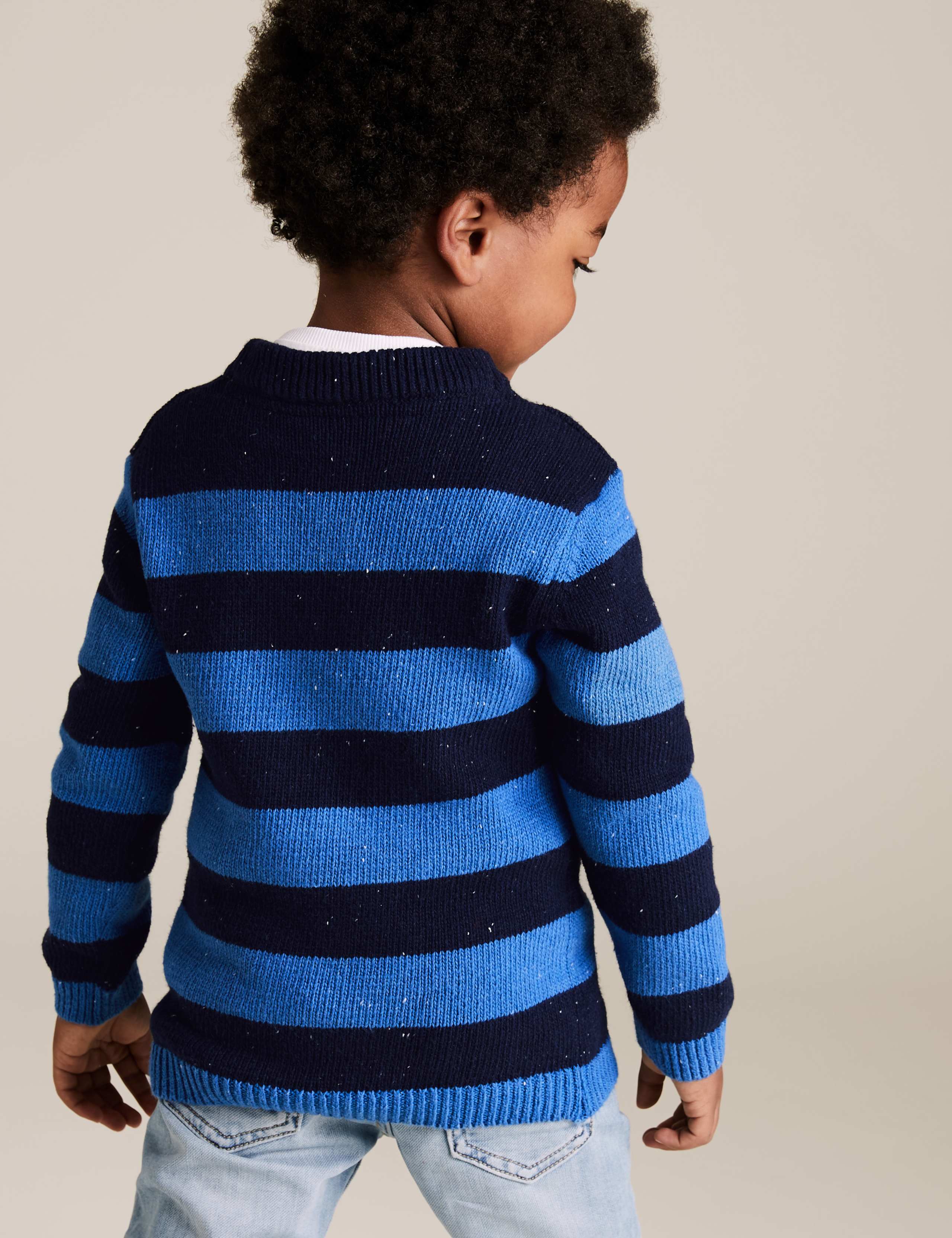 Pure Cotton Striped Christmas Tree Jumper (2-7 Yrs) 4 of 5