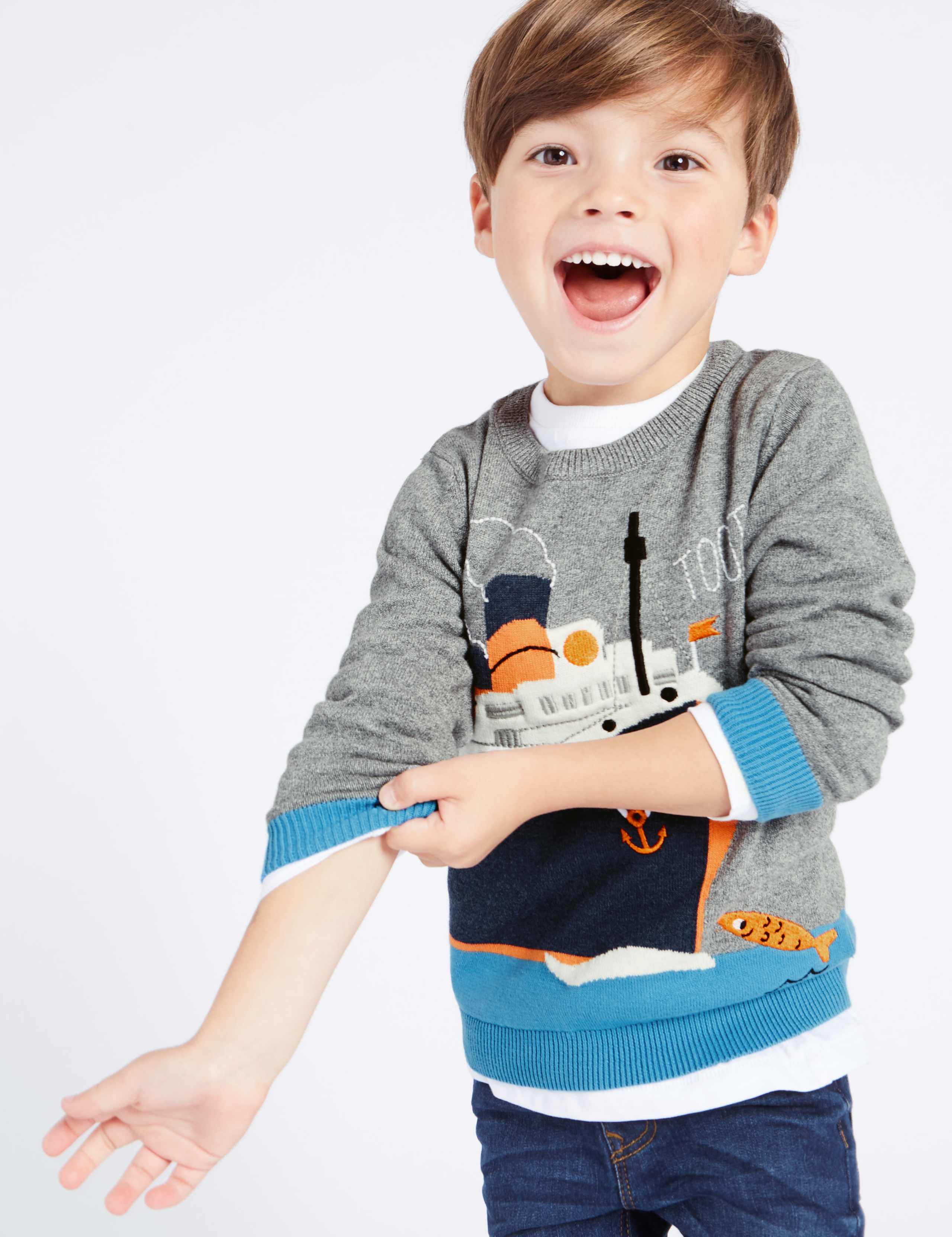 Pure Cotton Ship Jumper (3 Months - 6 Years) 1 of 5