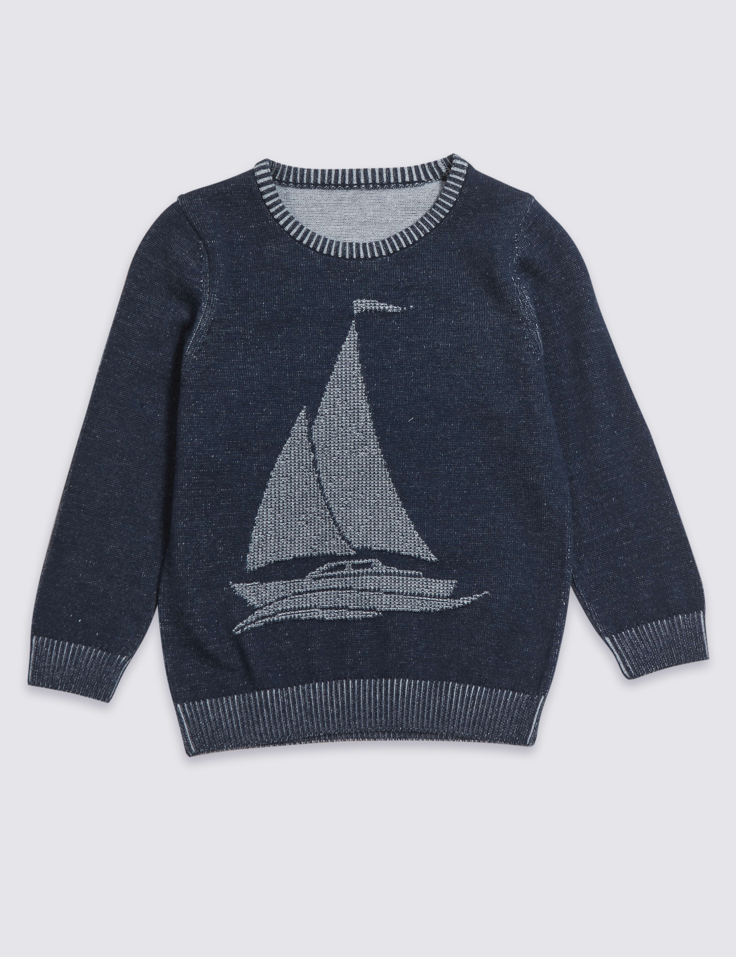 Pure Cotton Knitted Jumper (3 Months - 7 Years) 2 of 3