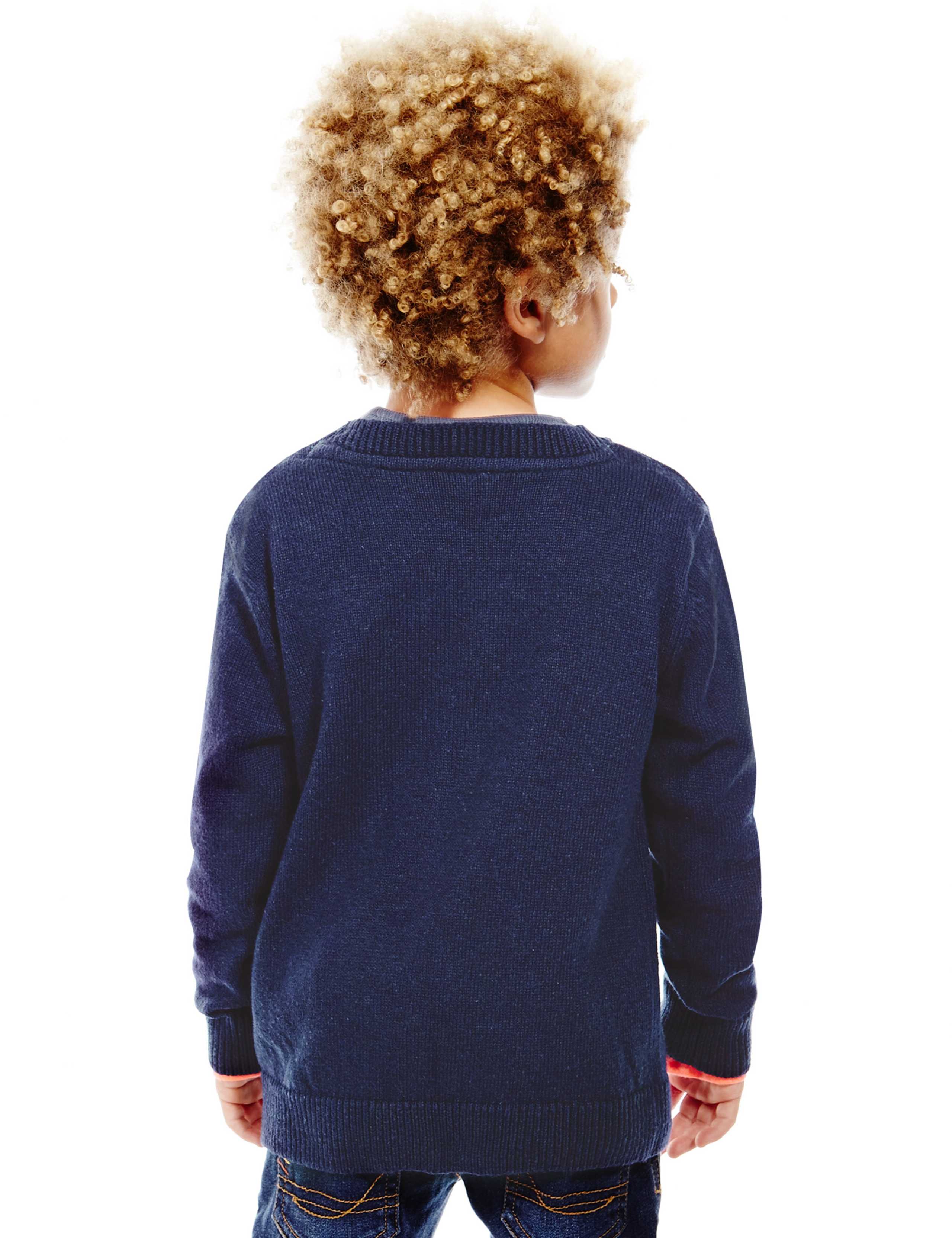 Christmas Tree Print Jumper with Wool (1-7 Years) 3 of 3