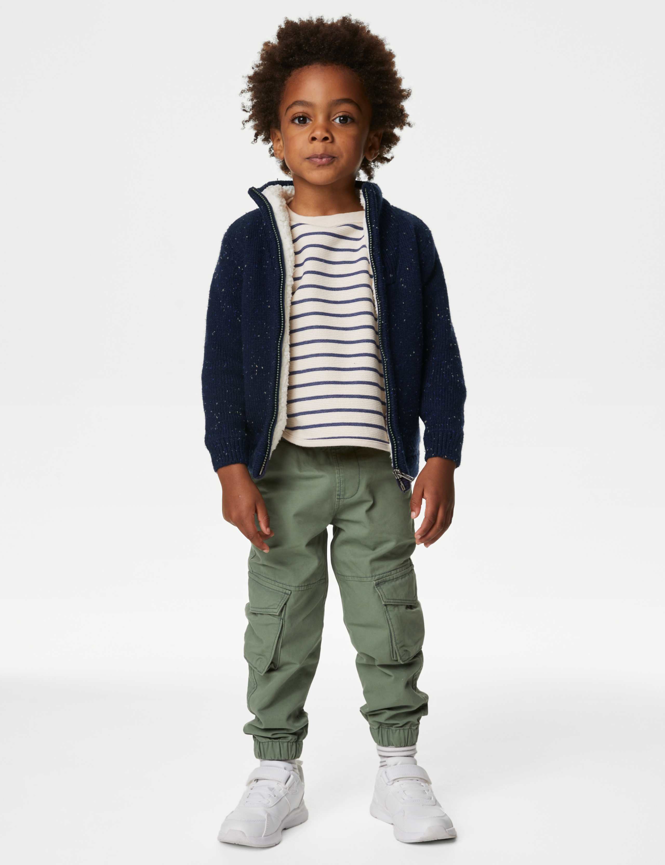 Knitted Borg Lined Zip Through Jumper (2-8 Yrs) 4 of 7
