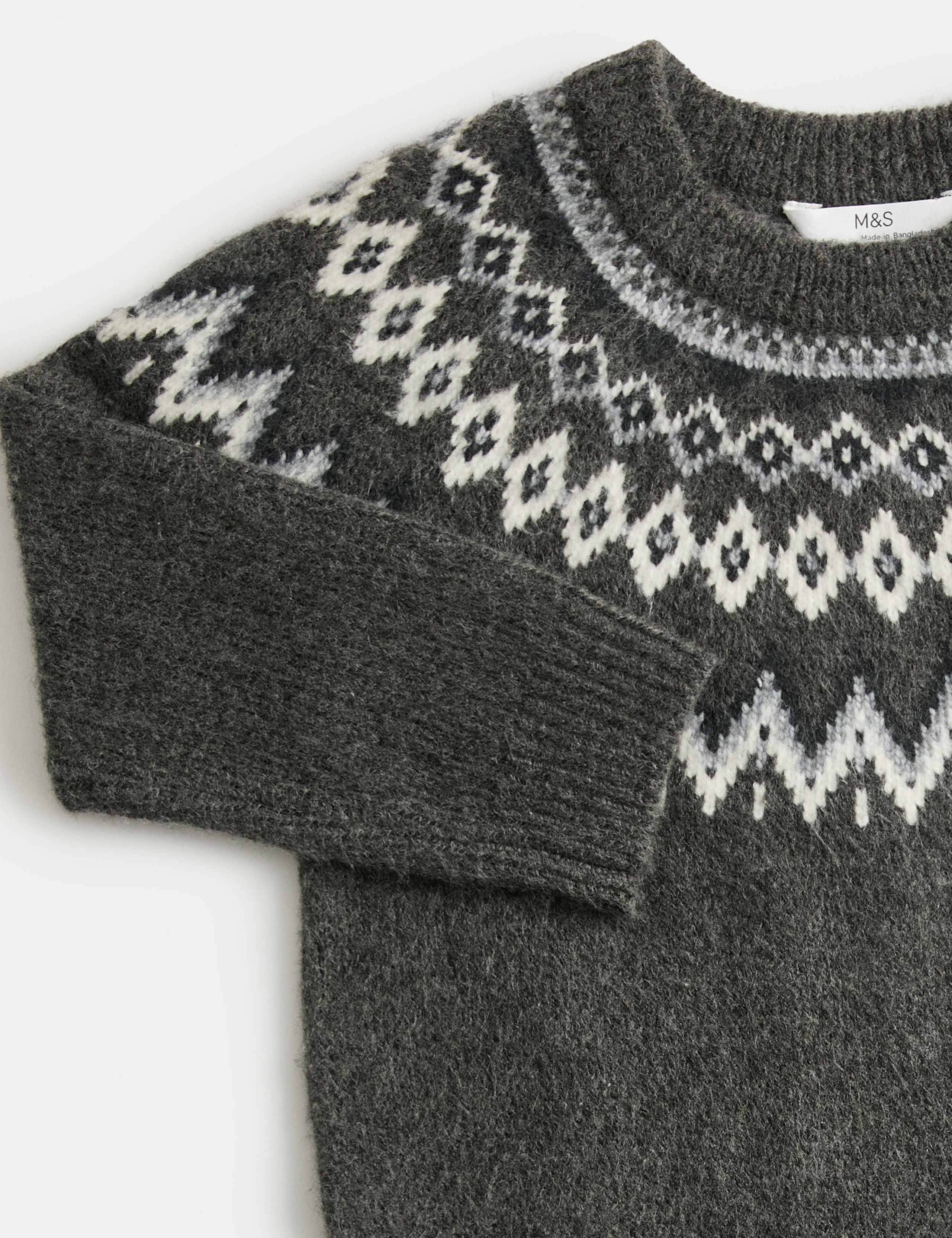 Fair Isle Crew Neck Knitted Jumper (1-10 Yrs) 2 of 2