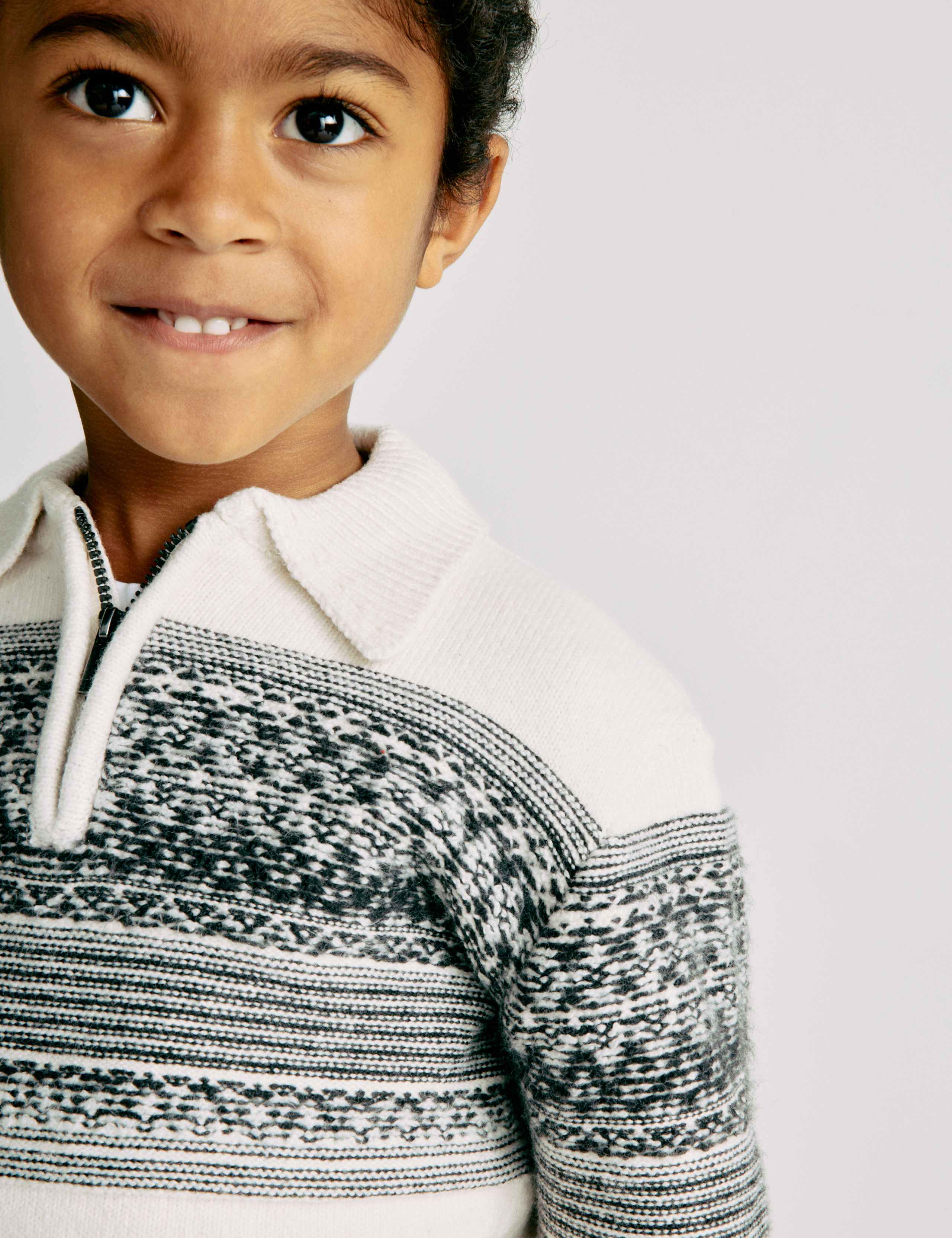 Cotton Blend Fair Isle Half Zip Jumper (1-10 Yrs) 4 of 6