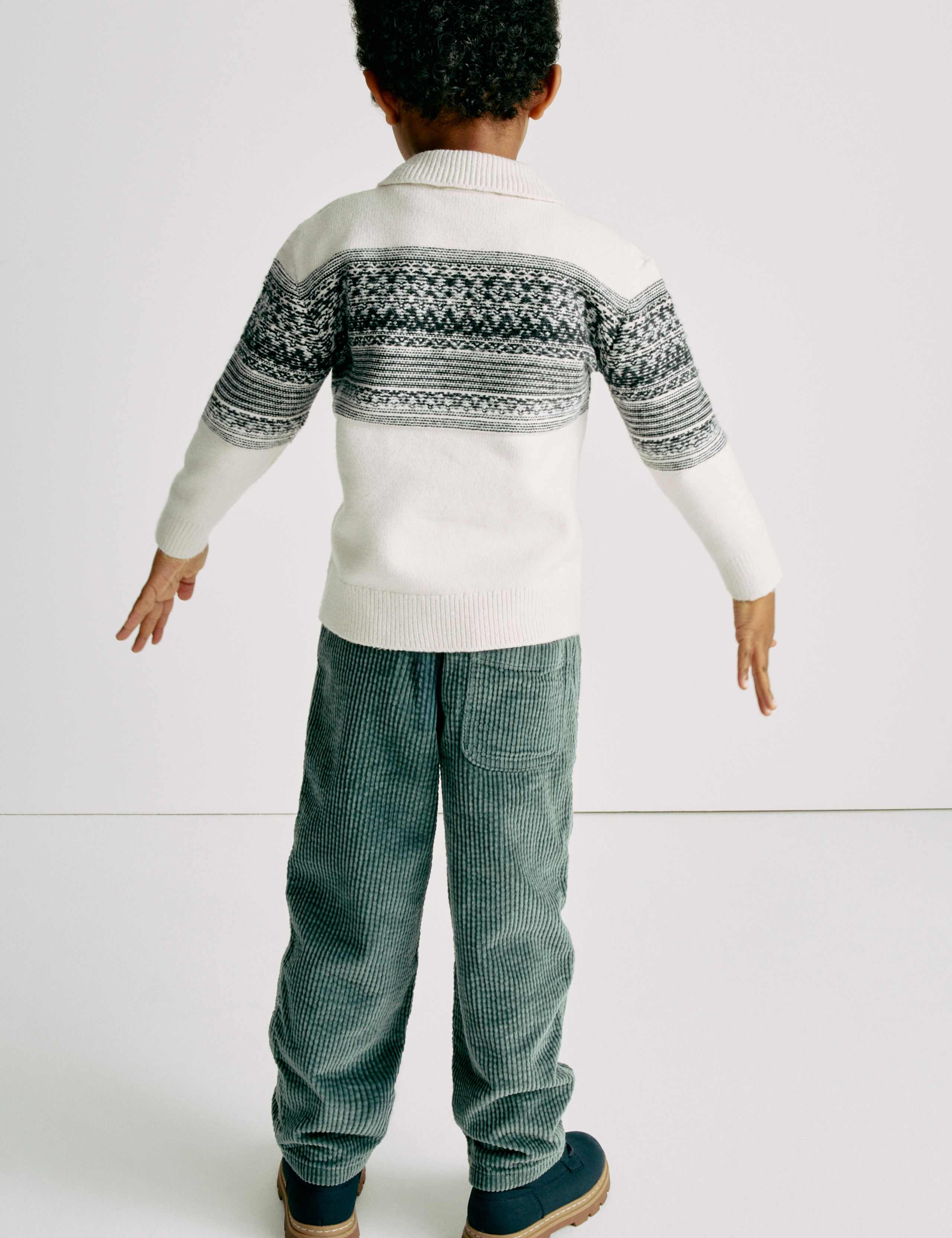 Cotton Blend Fair Isle Half Zip Jumper (1-10 Yrs) 5 of 6