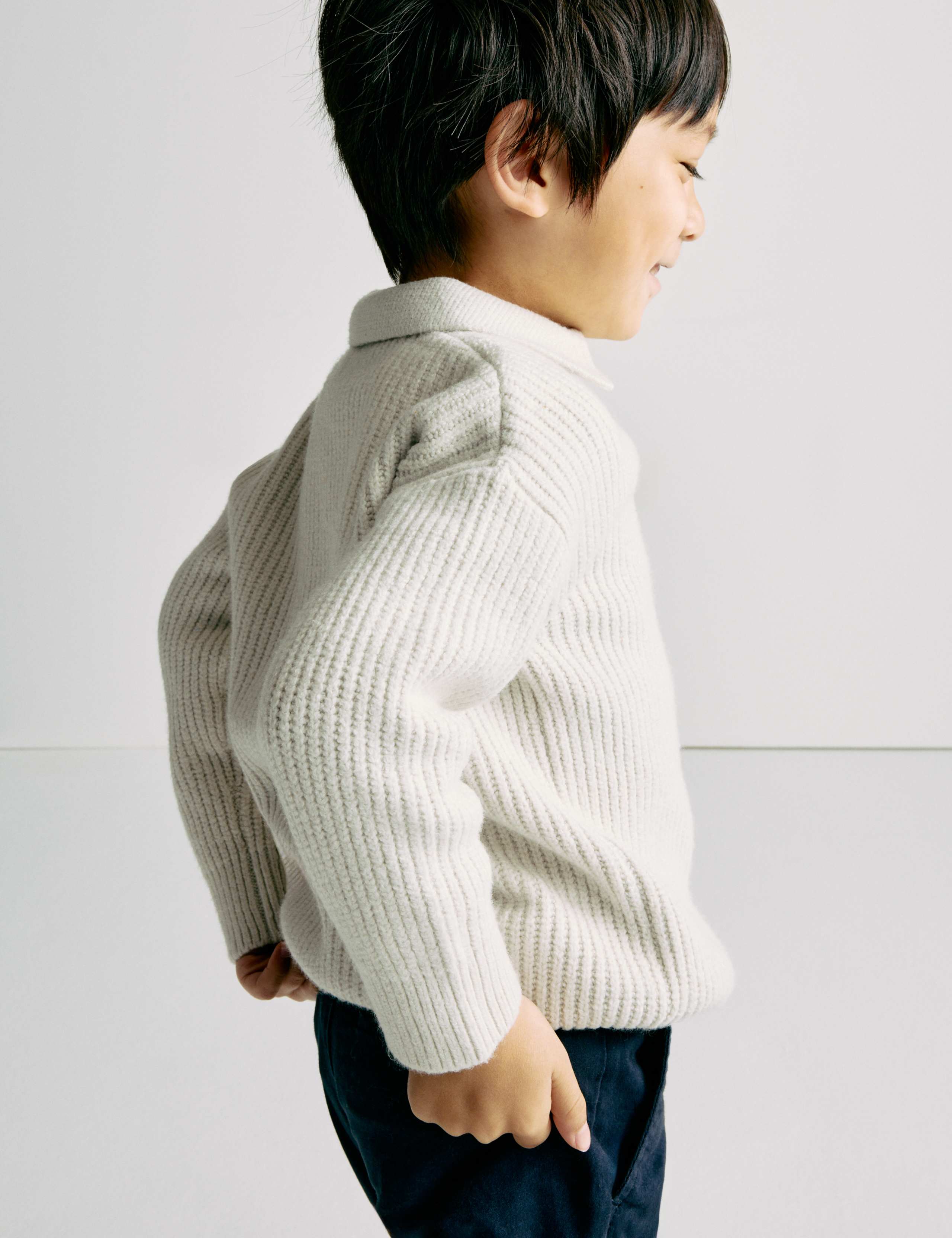 Cotton Blend Knitted Collared Jumper (2-8 Yrs) 6 of 6