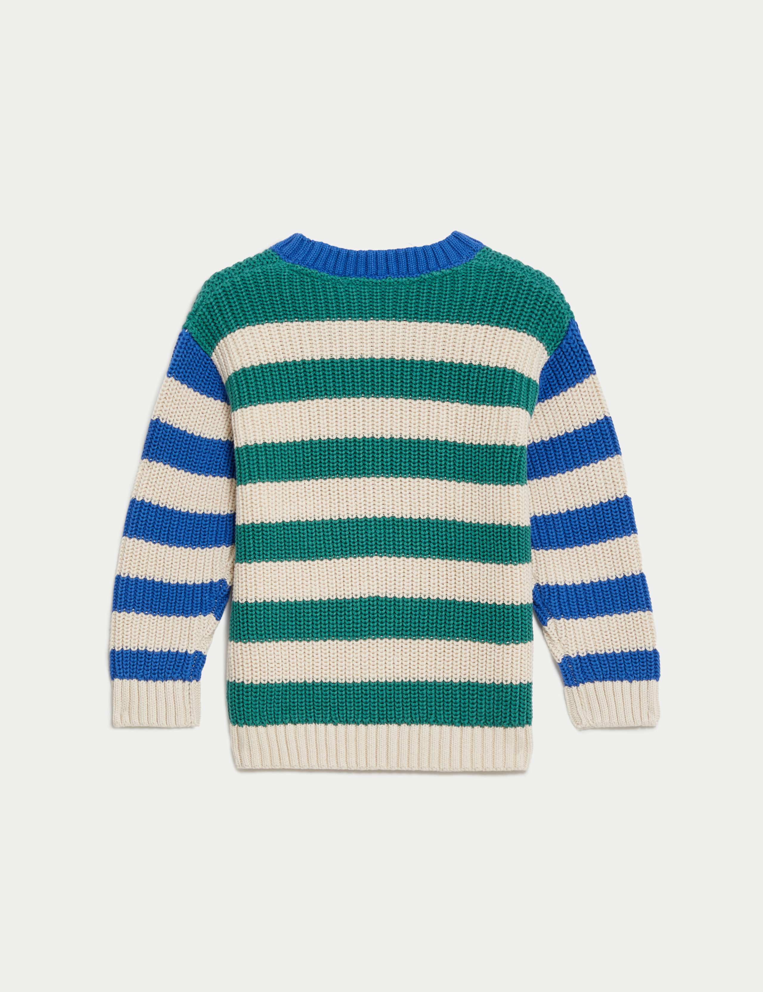 Pure Cotton Striped Knitted Jumper (2-8 Yrs) 2 of 2