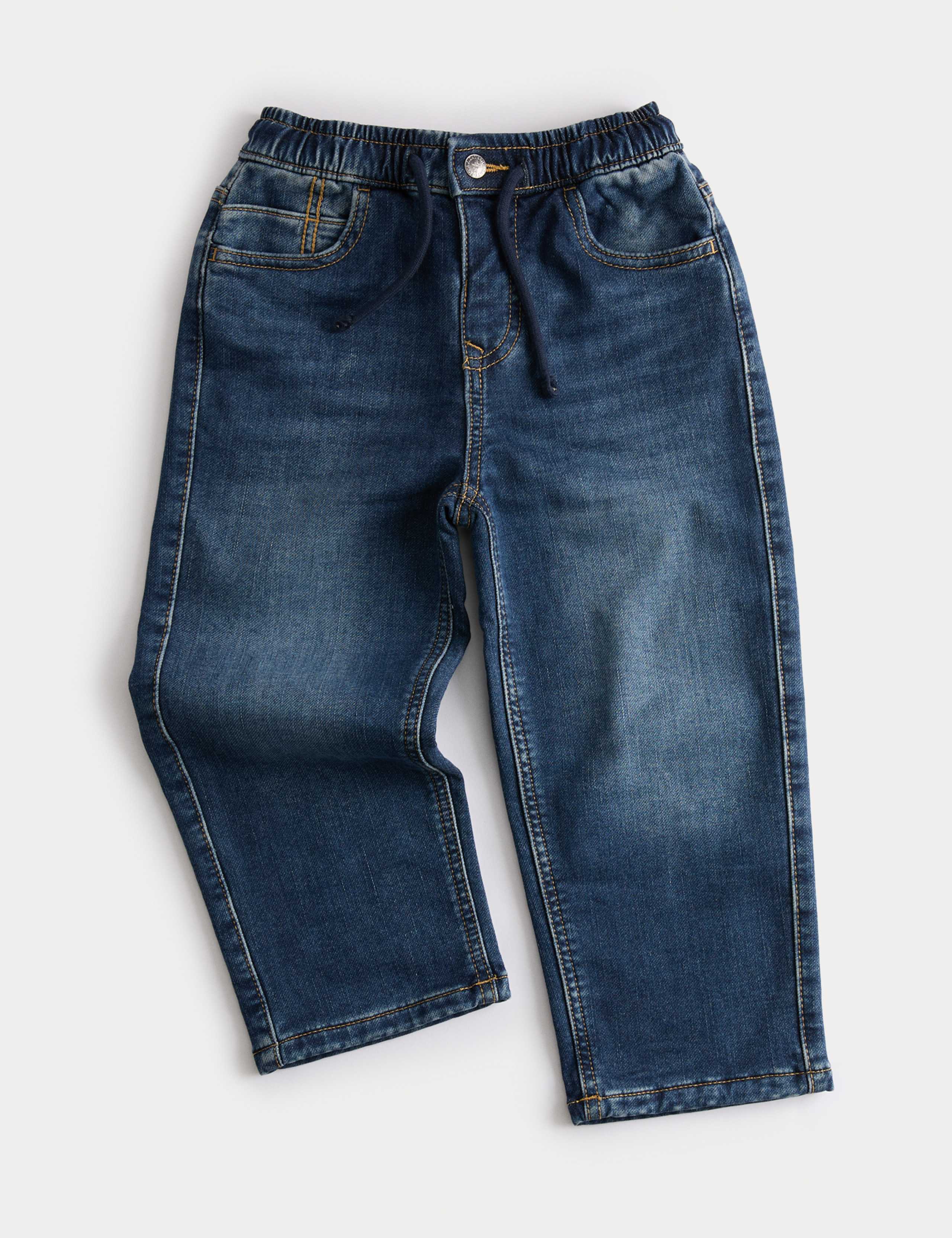 Straight Leg Cotton Rich Comfort Waist Jeans (2-8 Yrs) 1 of 2