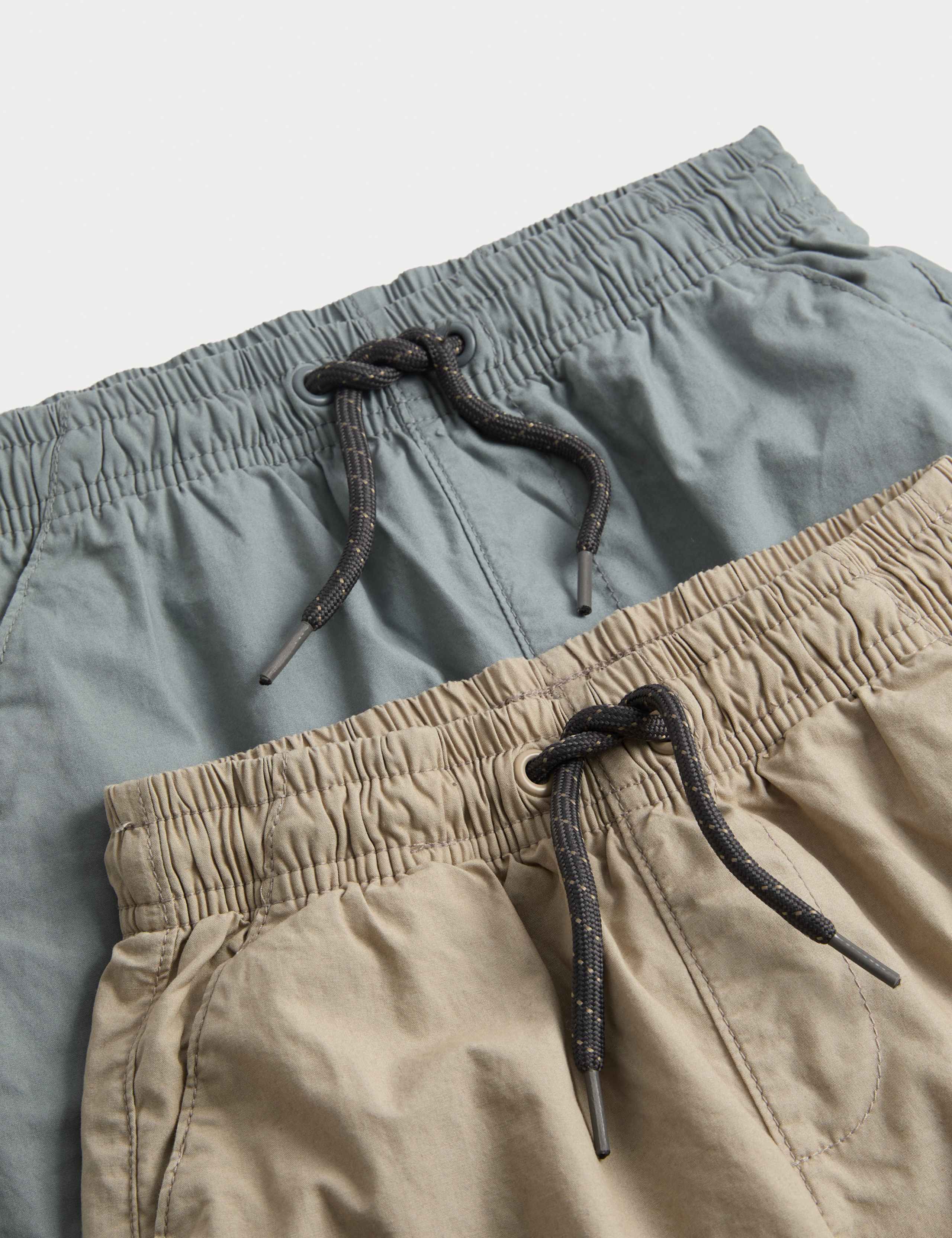 2 Pack Cotton Rich Pull On Trousers (2-8 Yrs) 2 of 2