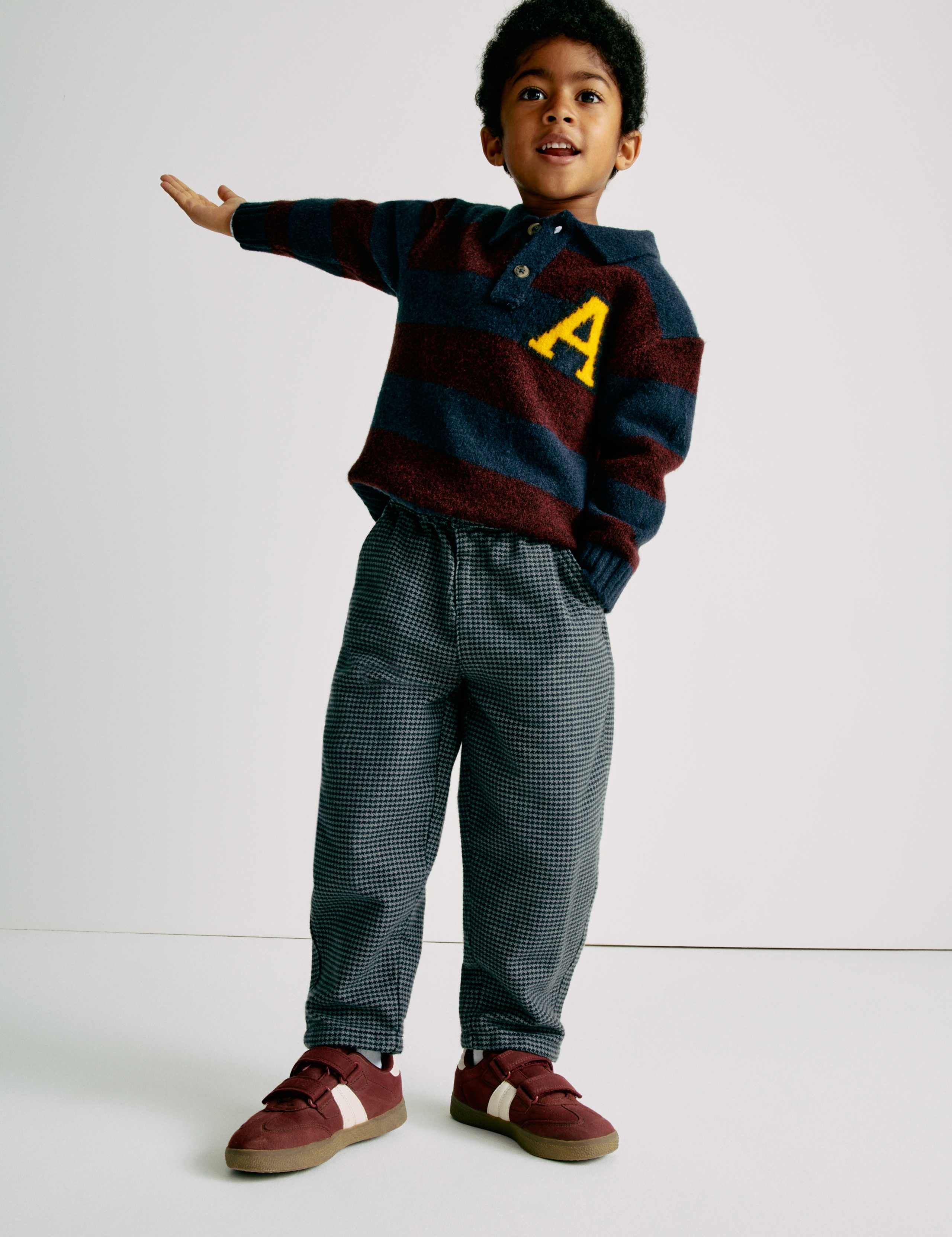 Pure Cotton Micro Check Trousers (2-8 Yrs) 1 of 6