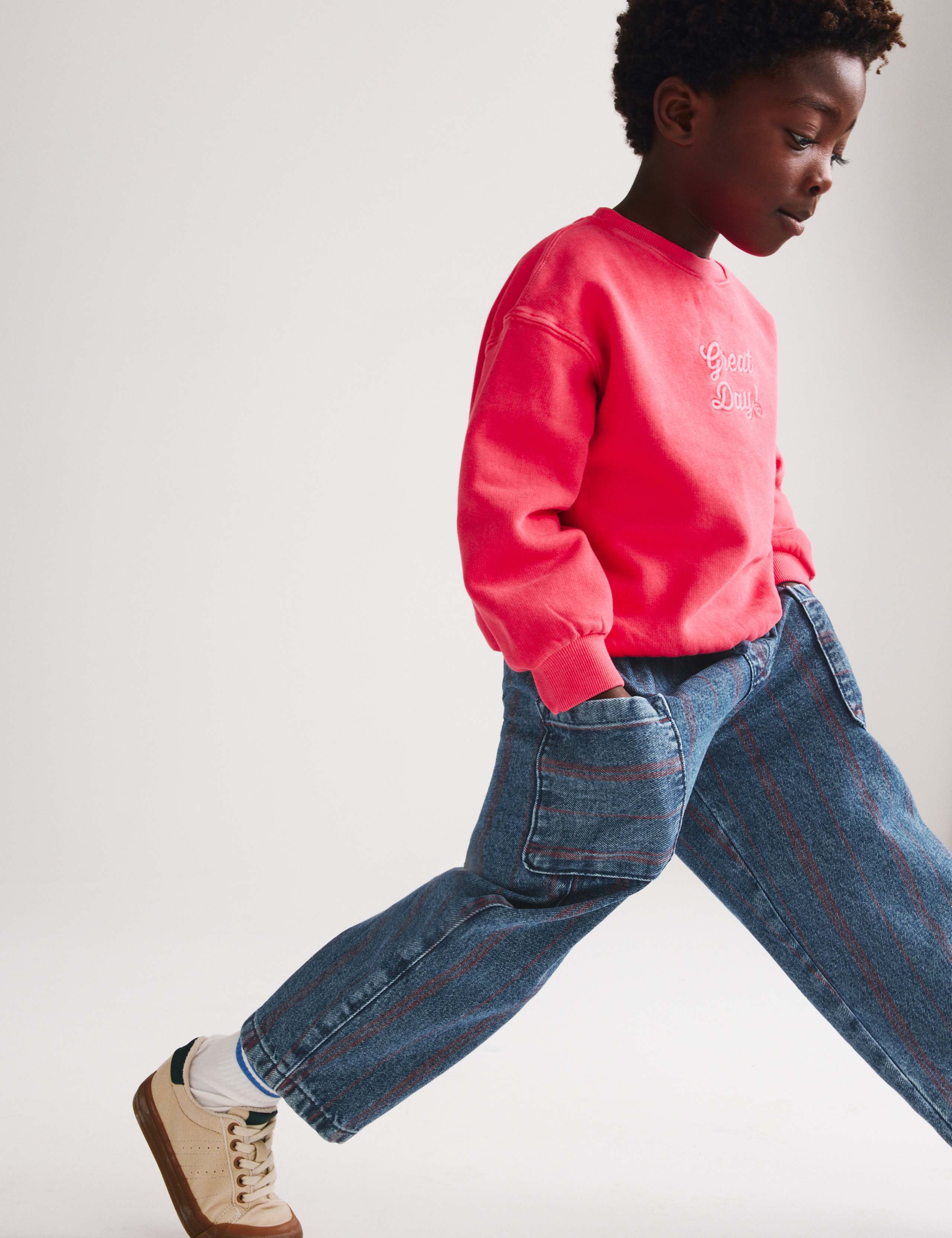 Relaxed Pure Cotton Denim Striped Jeans (2-8 Yrs) 1 of 6