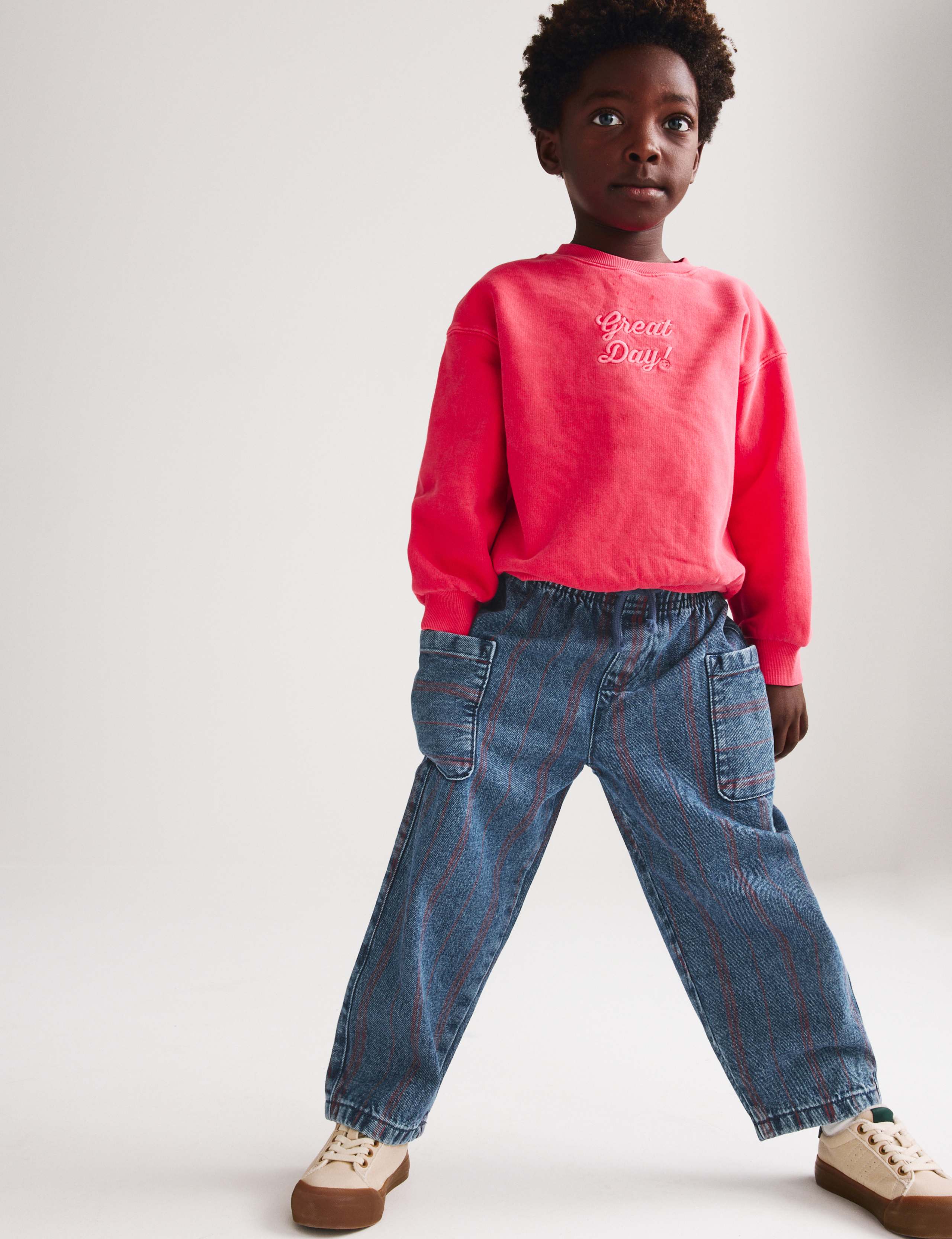 Relaxed Pure Cotton Denim Striped Jeans (2-8 Yrs) 6 of 6