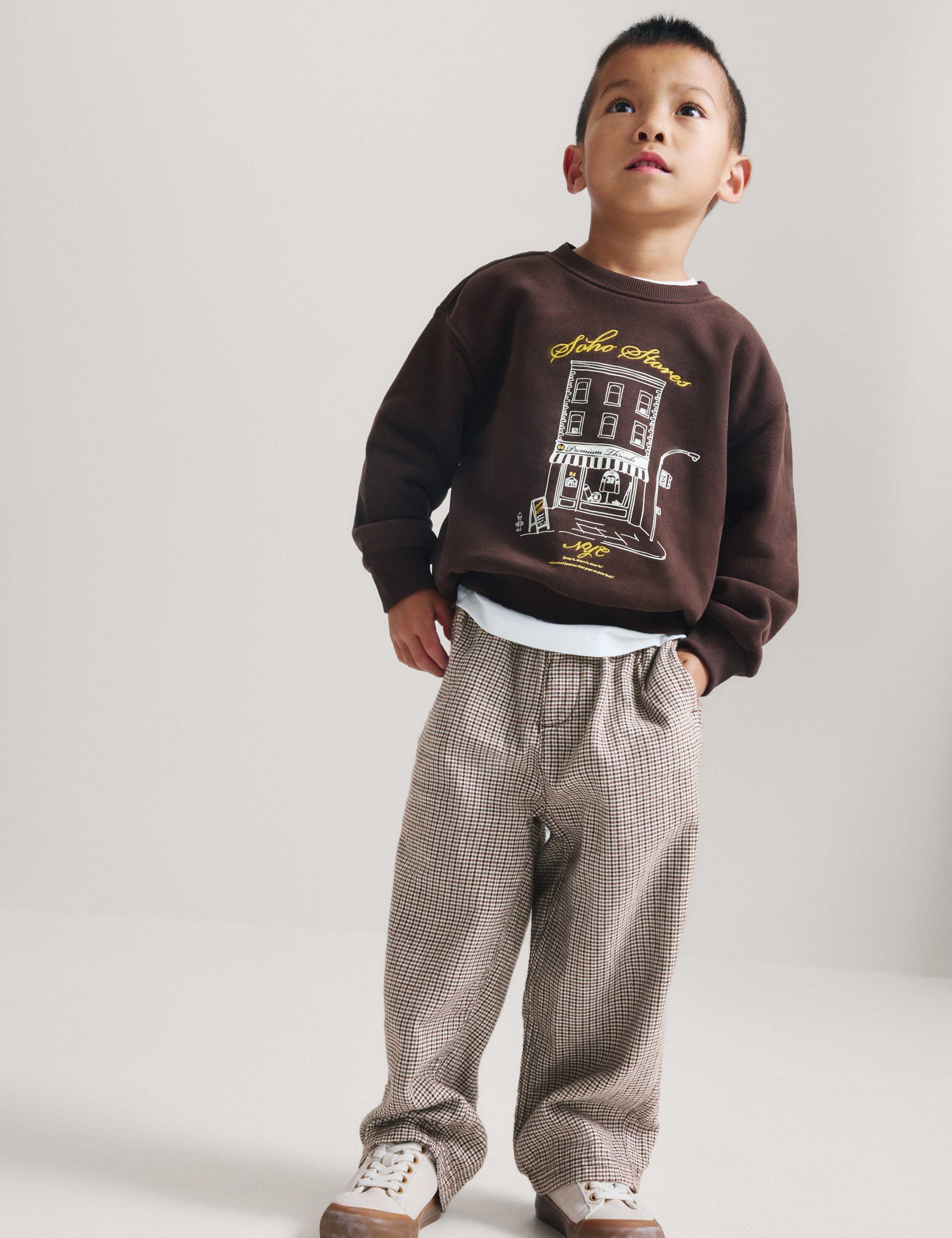 Pure Cotton Checked Trousers (2-8 Yrs) 5 of 6