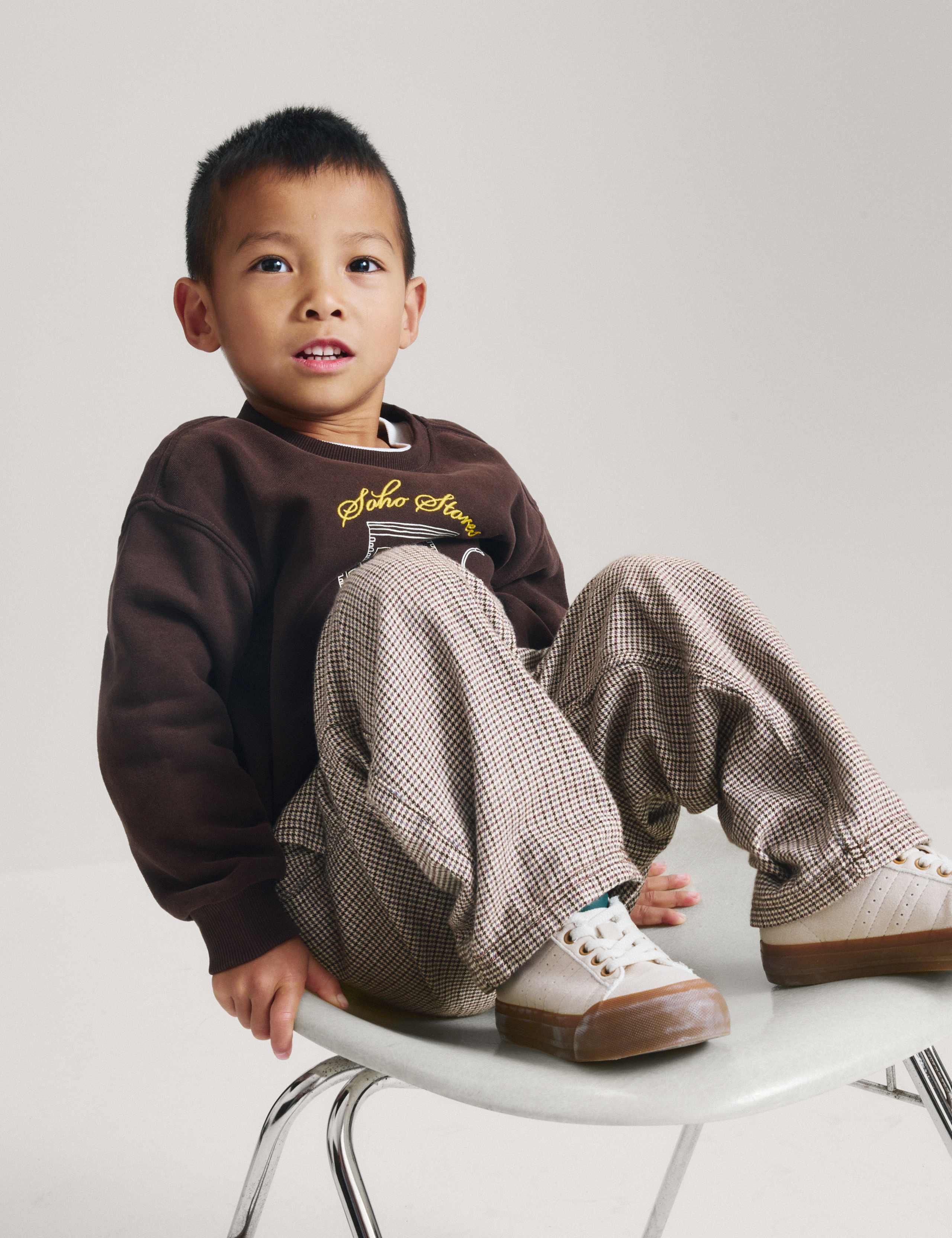 Pure Cotton Checked Trousers (2-8 Yrs) 6 of 6