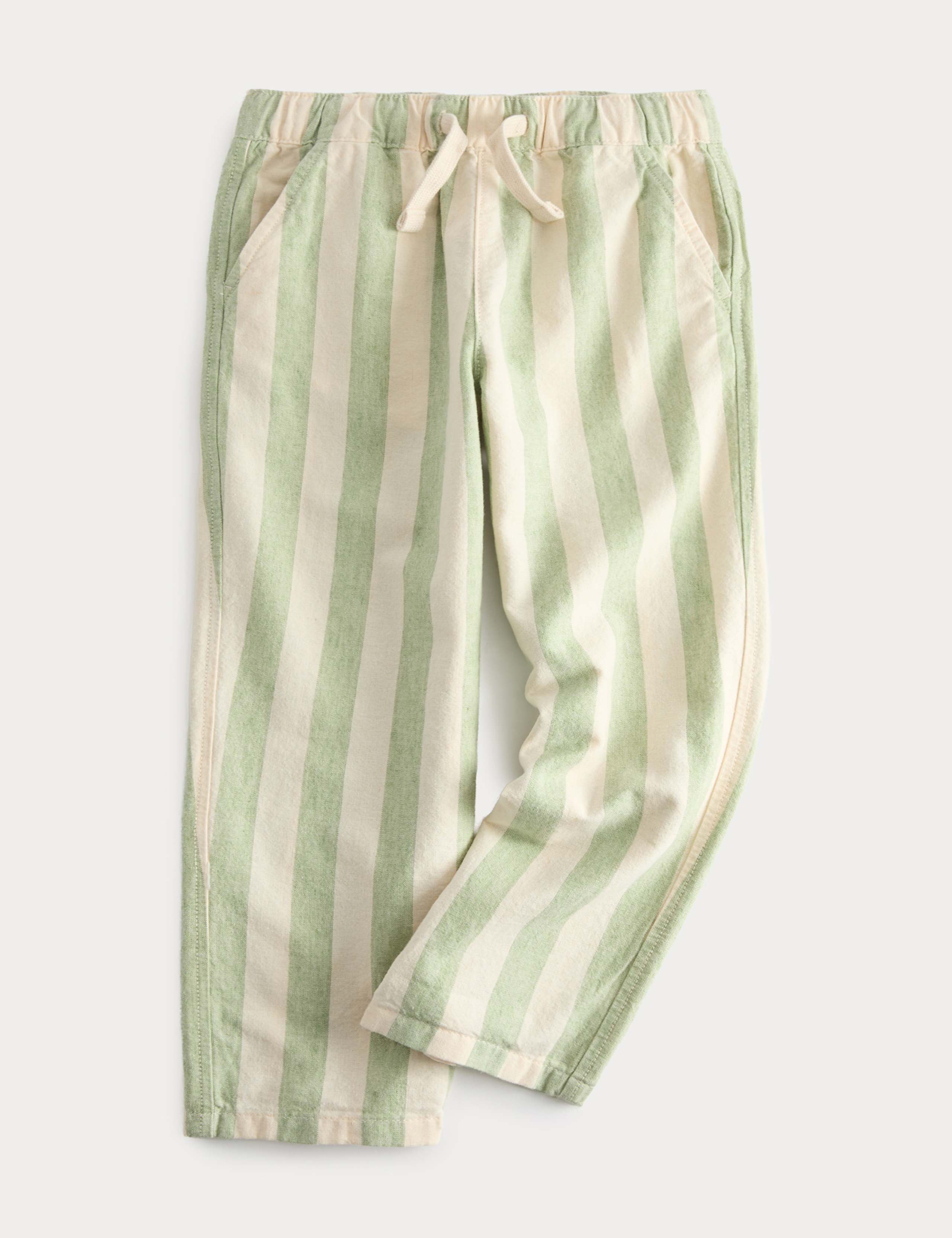 Cotton Rich Striped Trousers with Linen (2-8 Yrs) 1 of 2