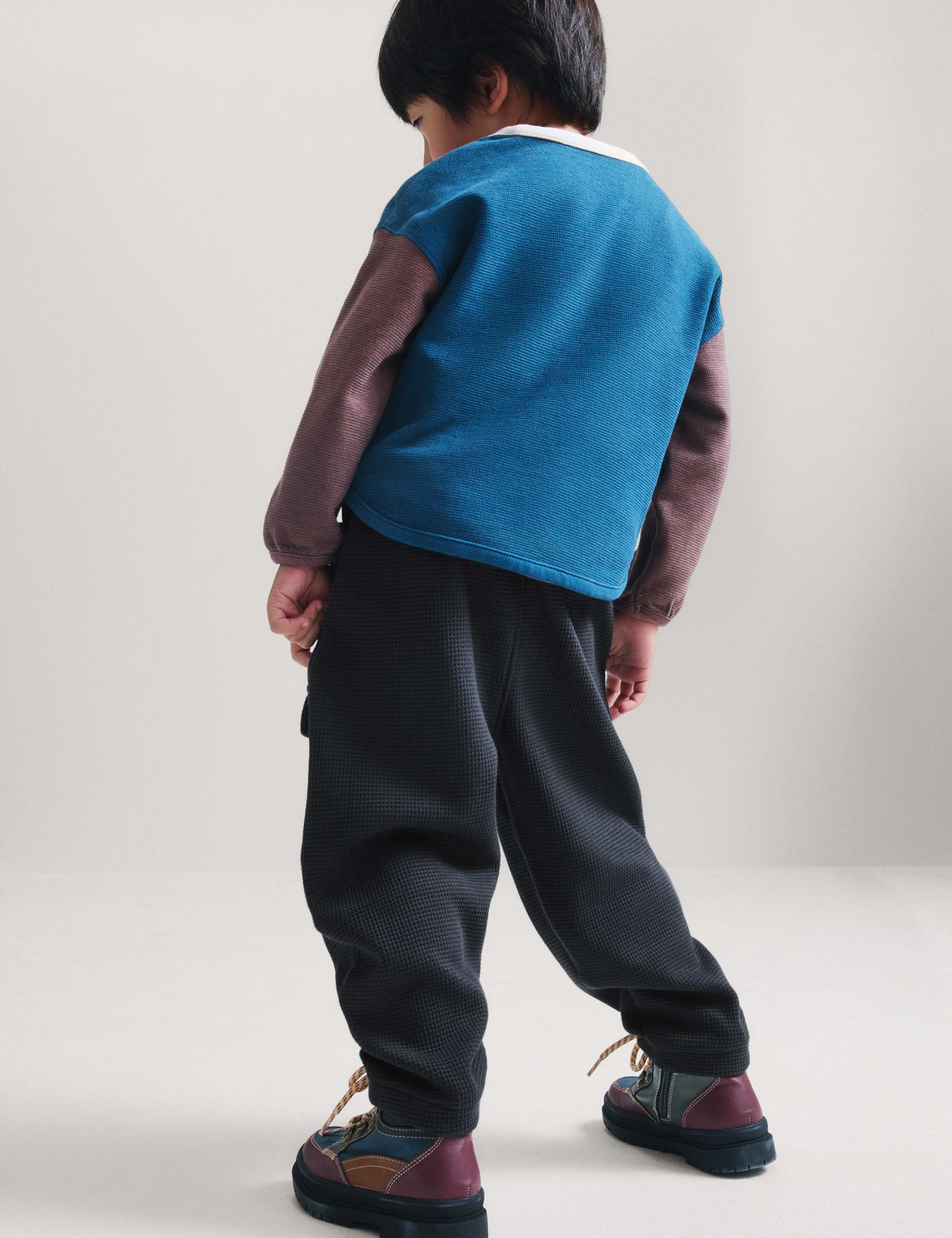 Pure Cotton Waffle Cargo Joggers (2-8 Yrs) 6 of 6