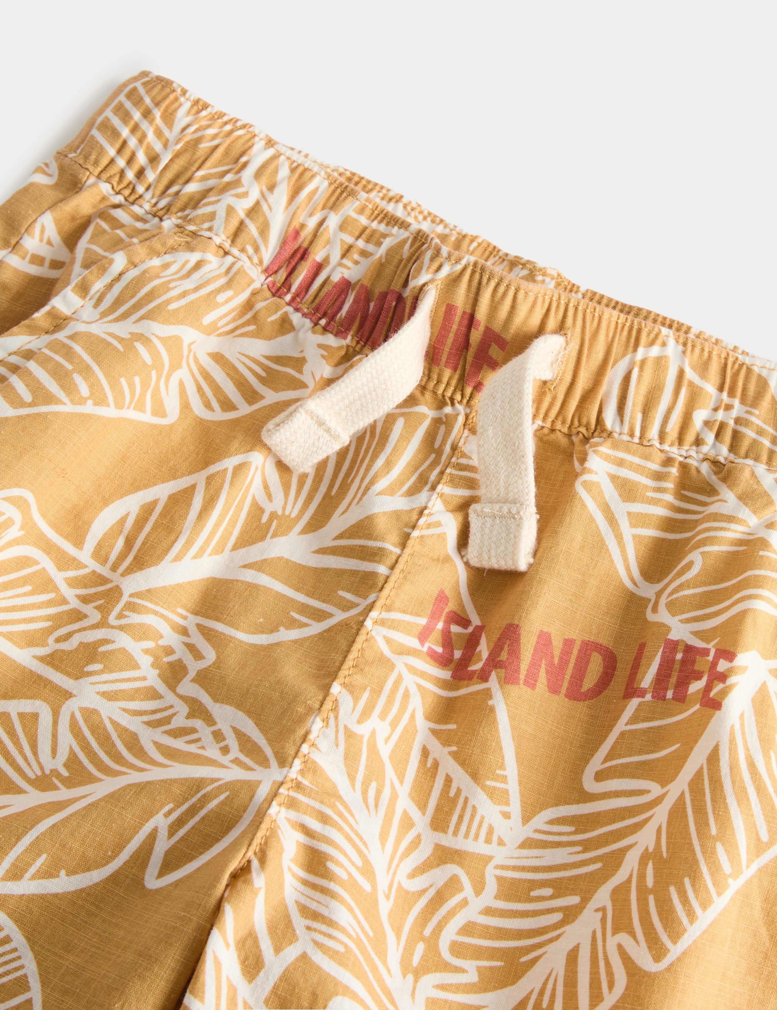 Pure Cotton Tropical Print Shorts (2-8 Yrs) 2 of 2