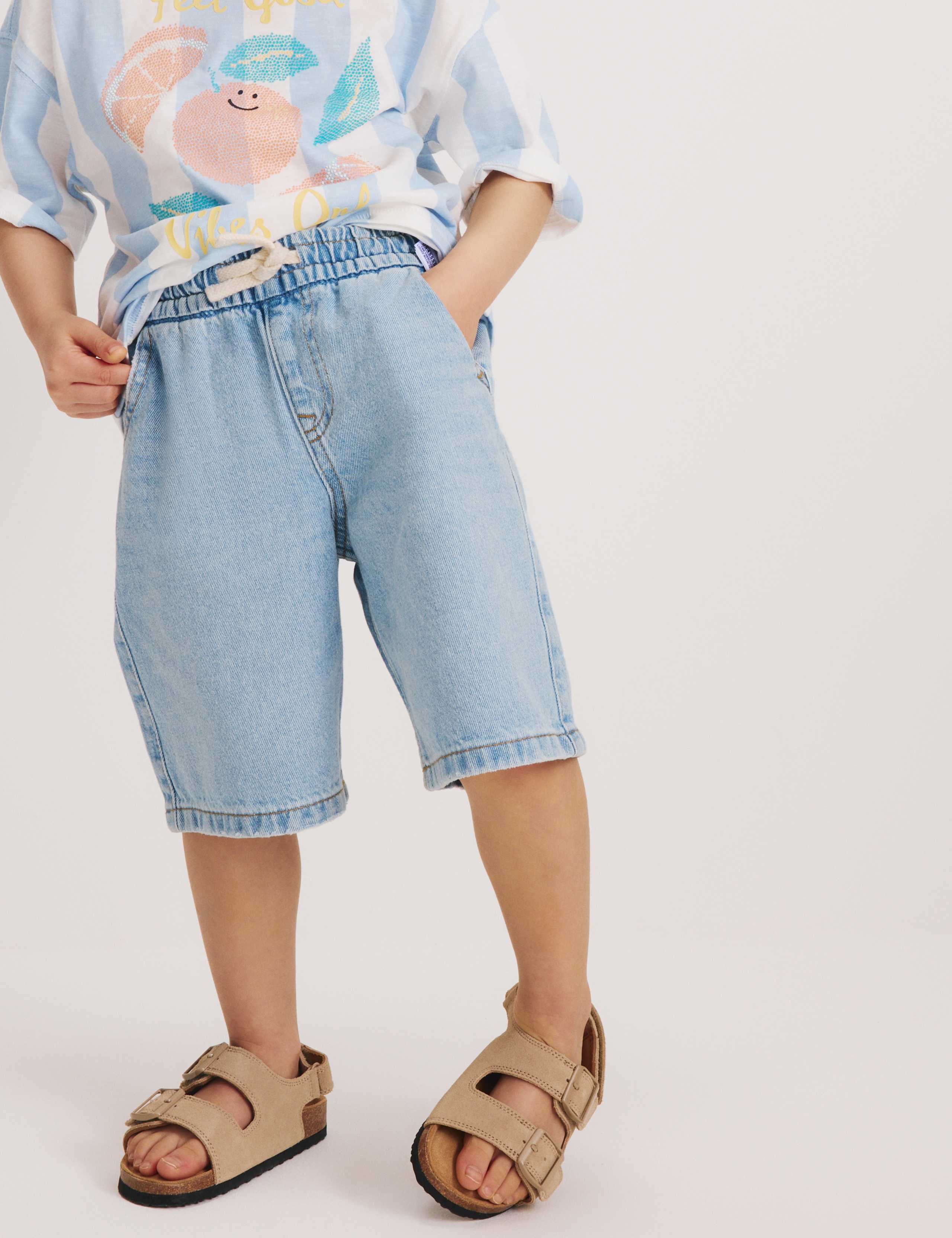 Pure Cotton Light Wash Denim Shorts (2-8 Yrs) 4 of 5