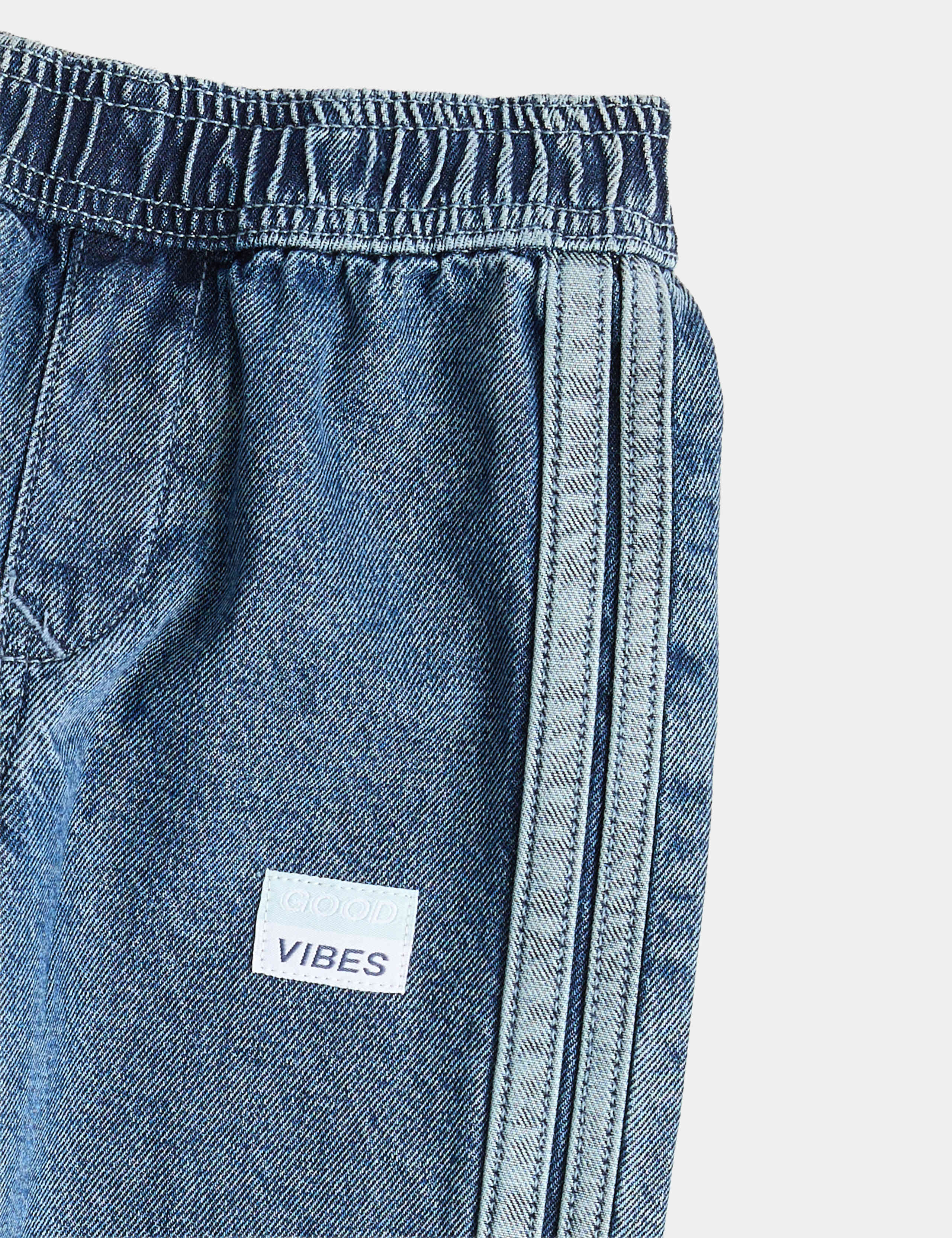 Wide Leg Pure Cotton Denim Joggers (2-8 Yrs) 2 of 2