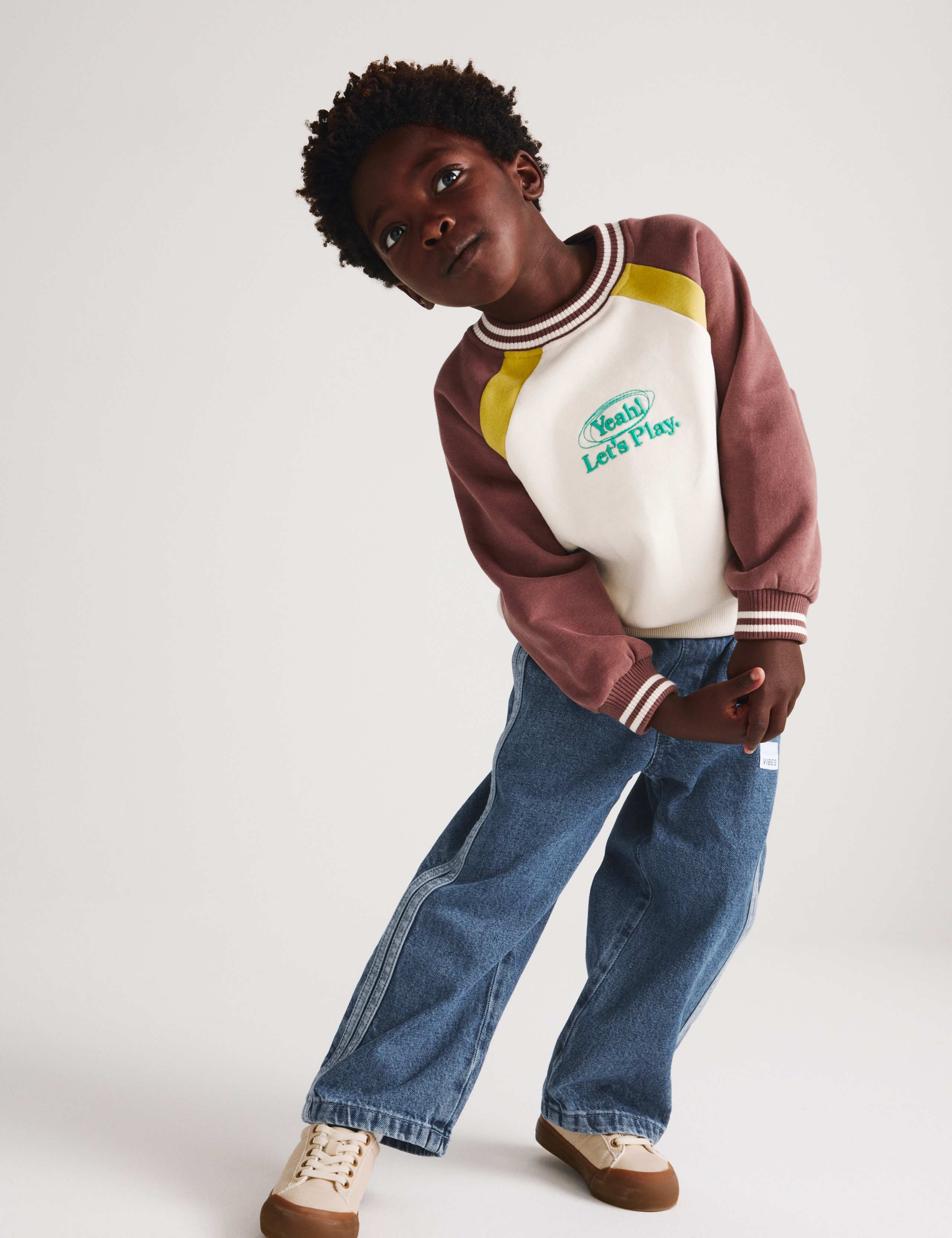 Wide Leg Pure Cotton Denim Joggers (2-8 Yrs) 5 of 7