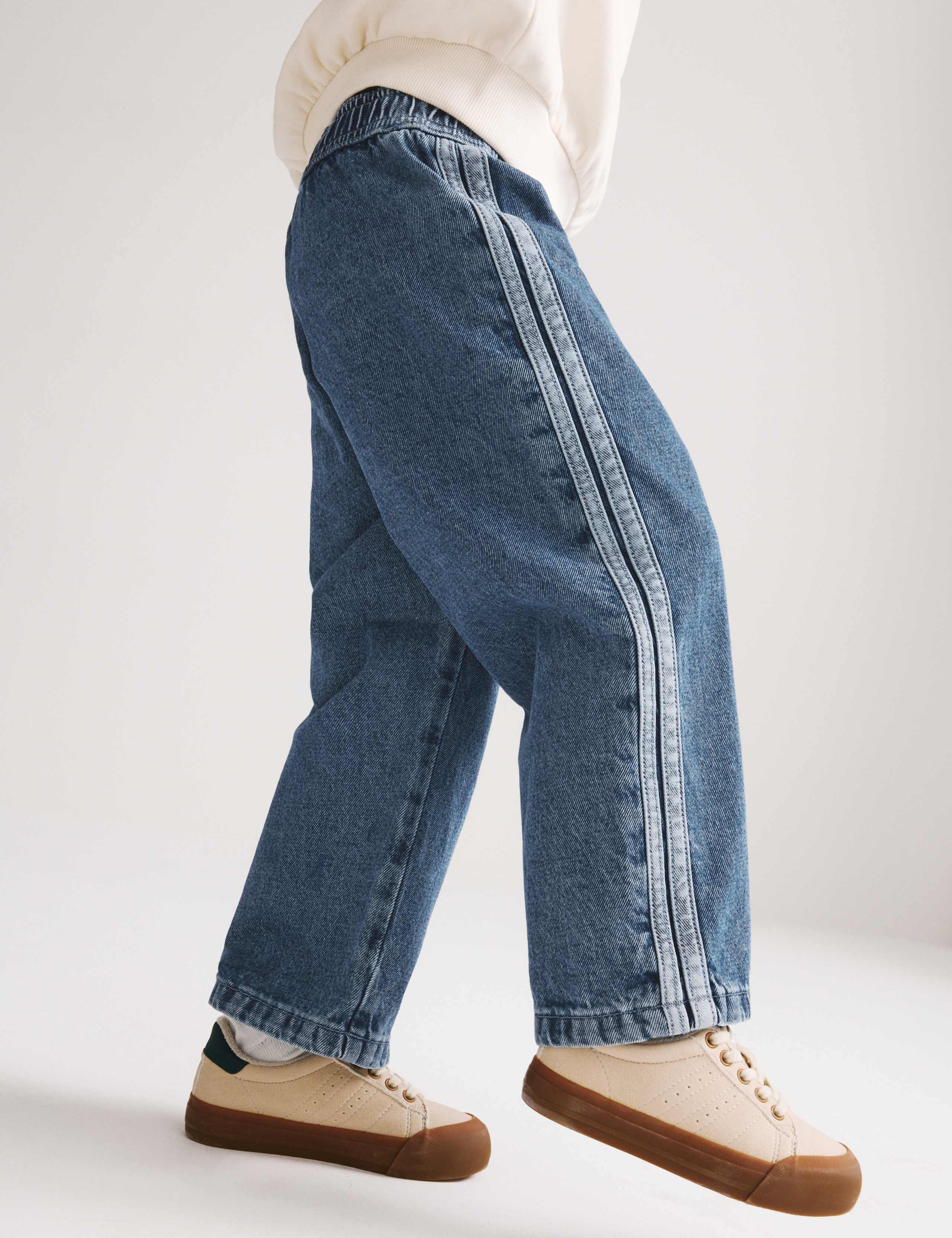 Wide Leg Pure Cotton Denim Joggers (2-8 Yrs) 6 of 7