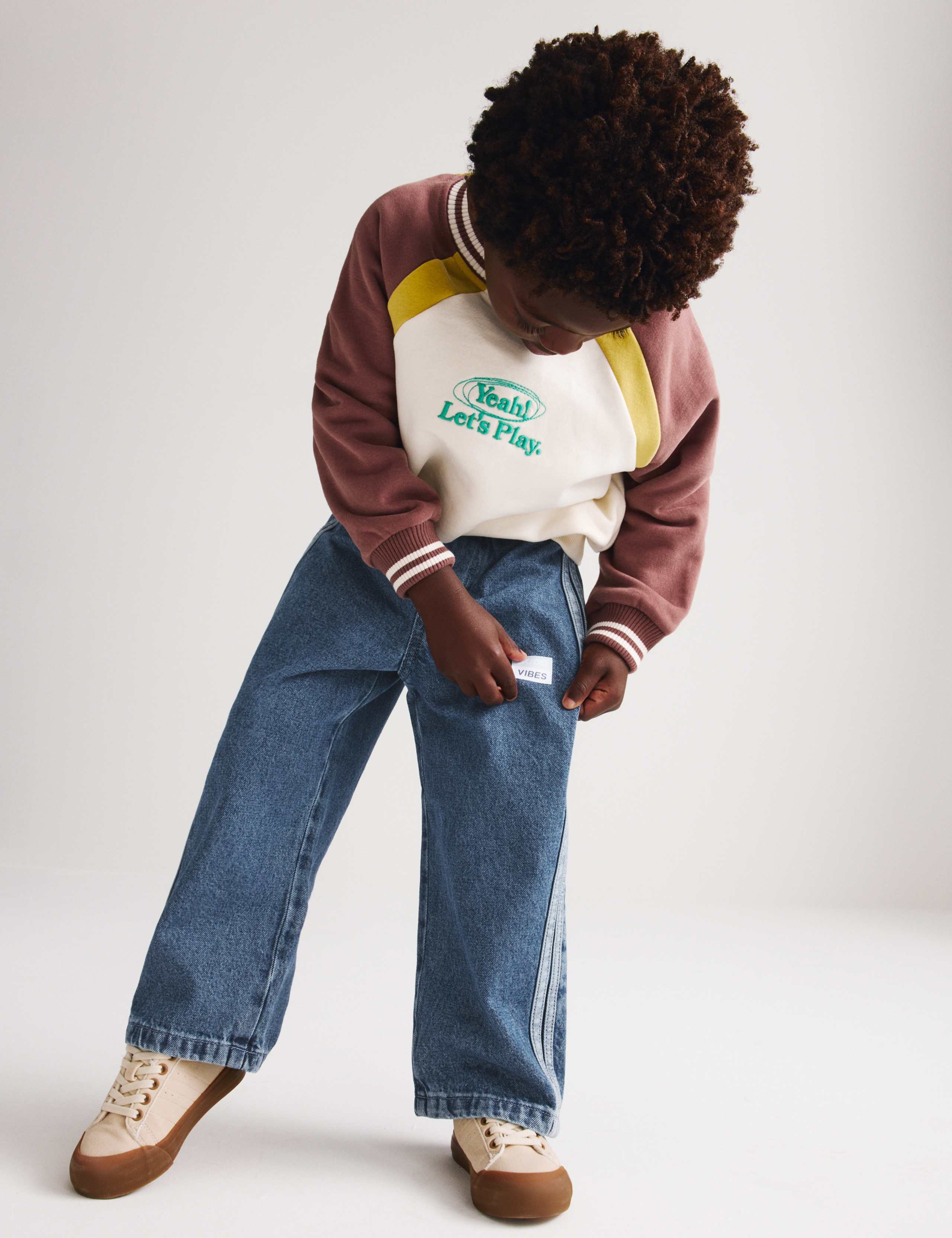 Wide Leg Pure Cotton Denim Joggers (2-8 Yrs) 7 of 7