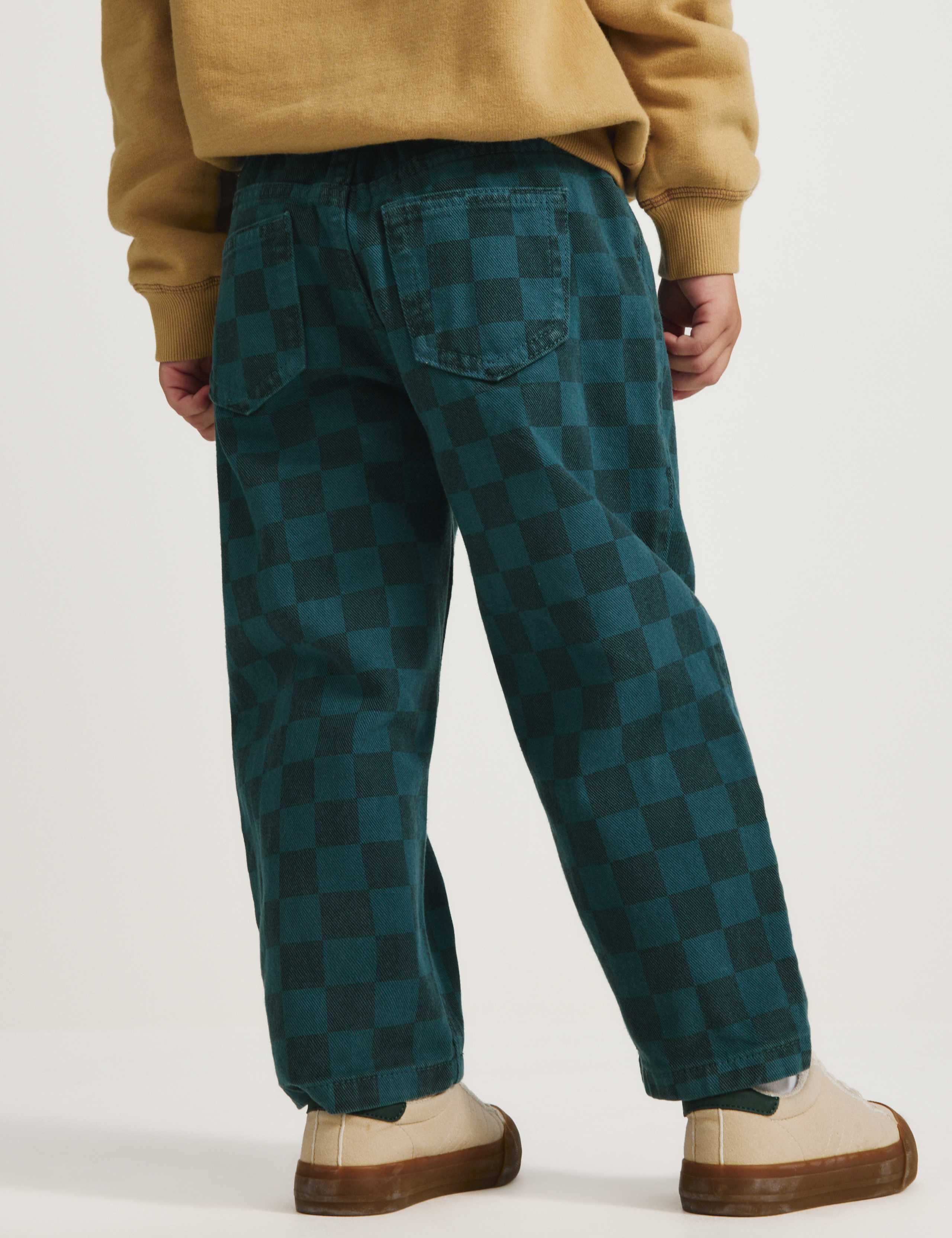 Pure Cotton Checkerboard Denim Jeans (2-8 Yrs) 3 of 5