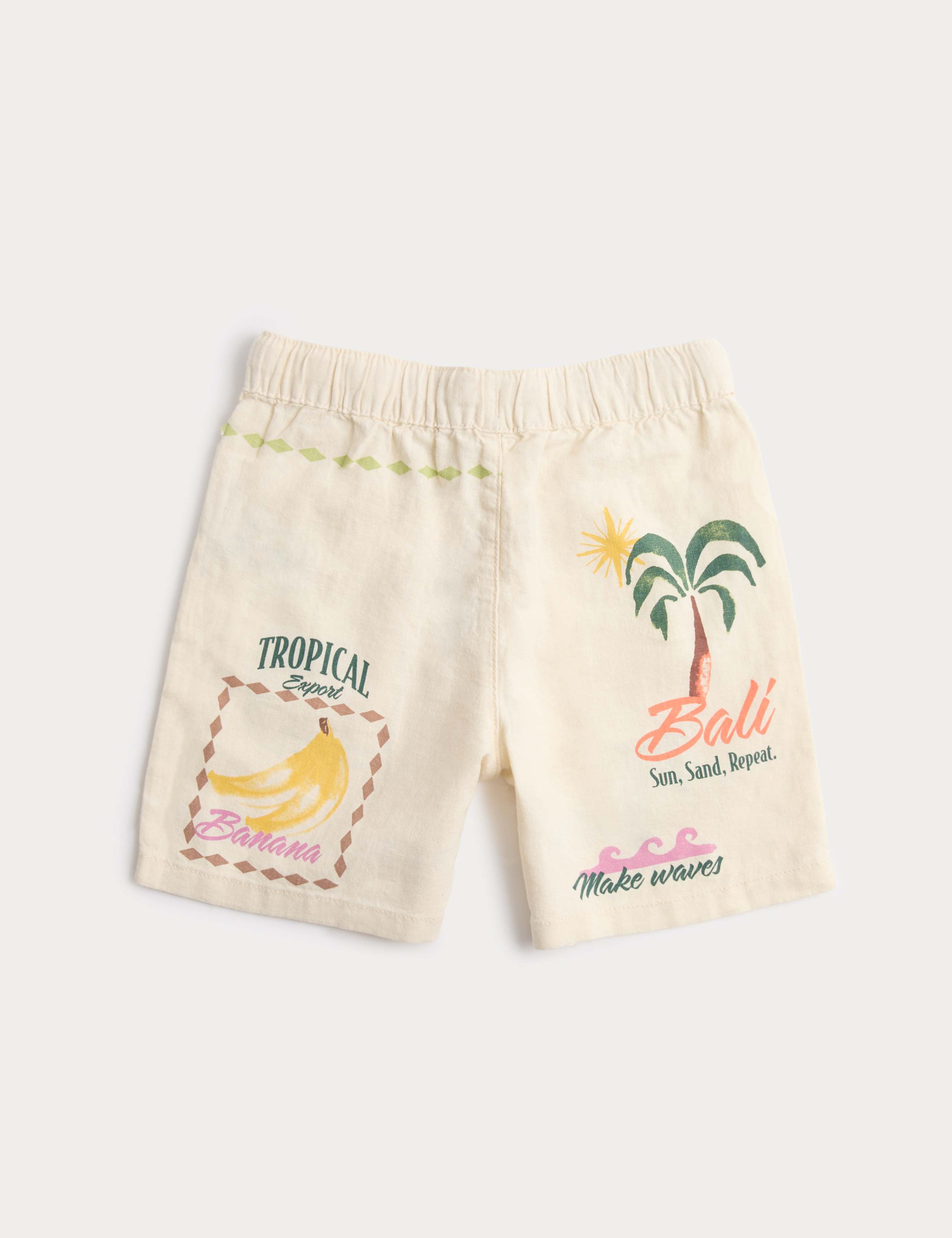 Linen Blend Island Print Shorts (2-8 Yrs) 2 of 2