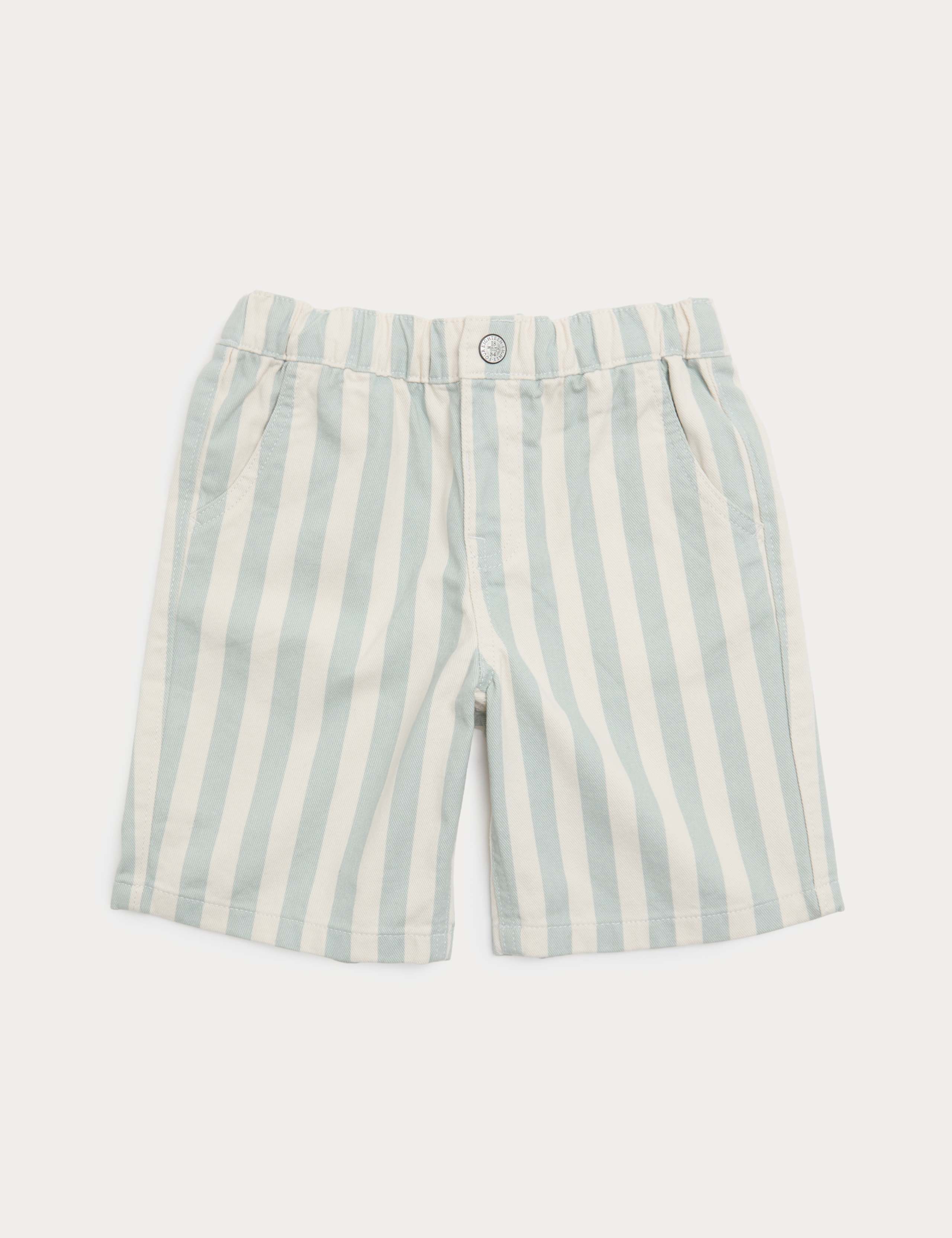 Pure Cotton Denim Striped Shorts (2-8 Yrs) 1 of 2