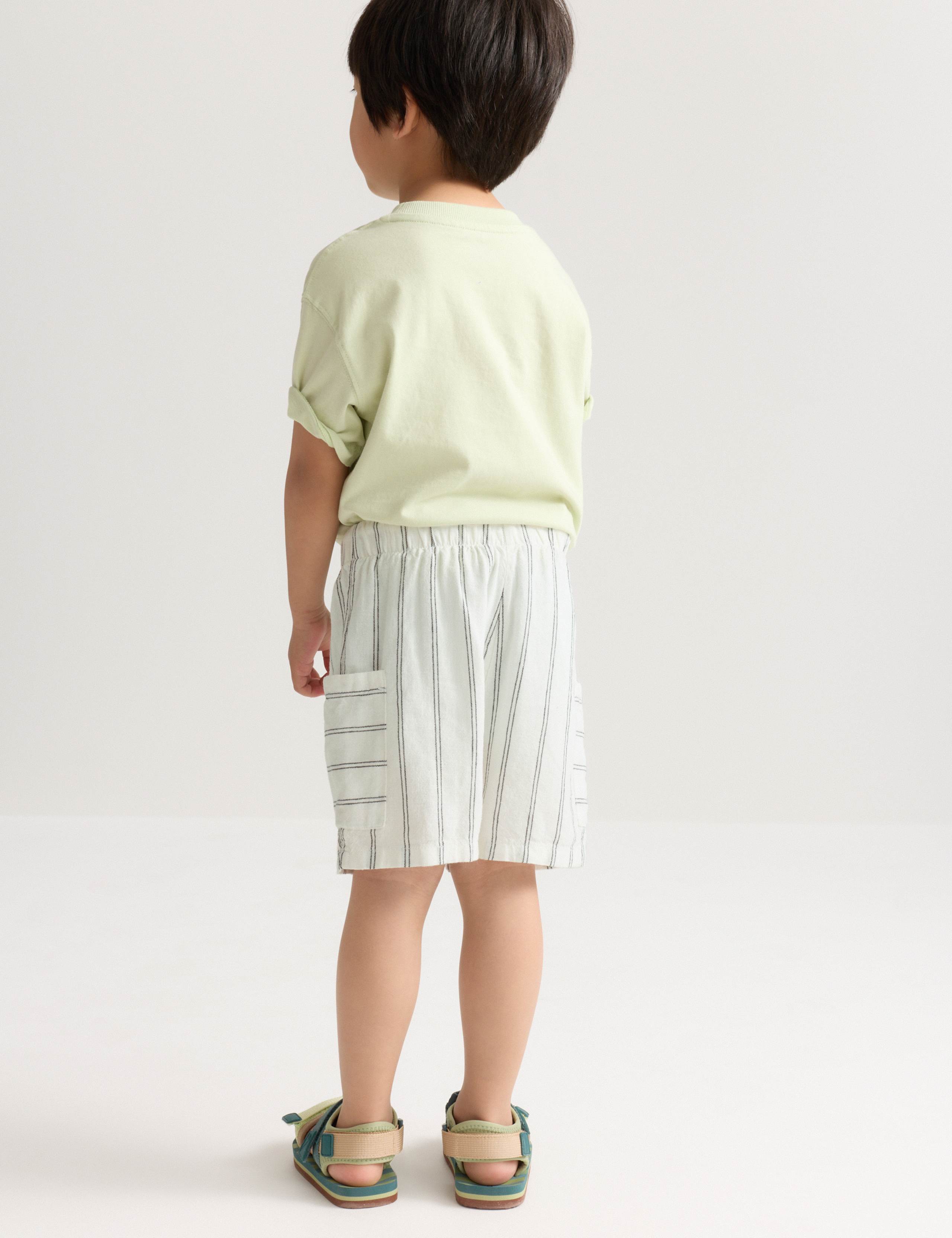 Linen Blend Cargo Shorts (2-8 Yrs) 4 of 7