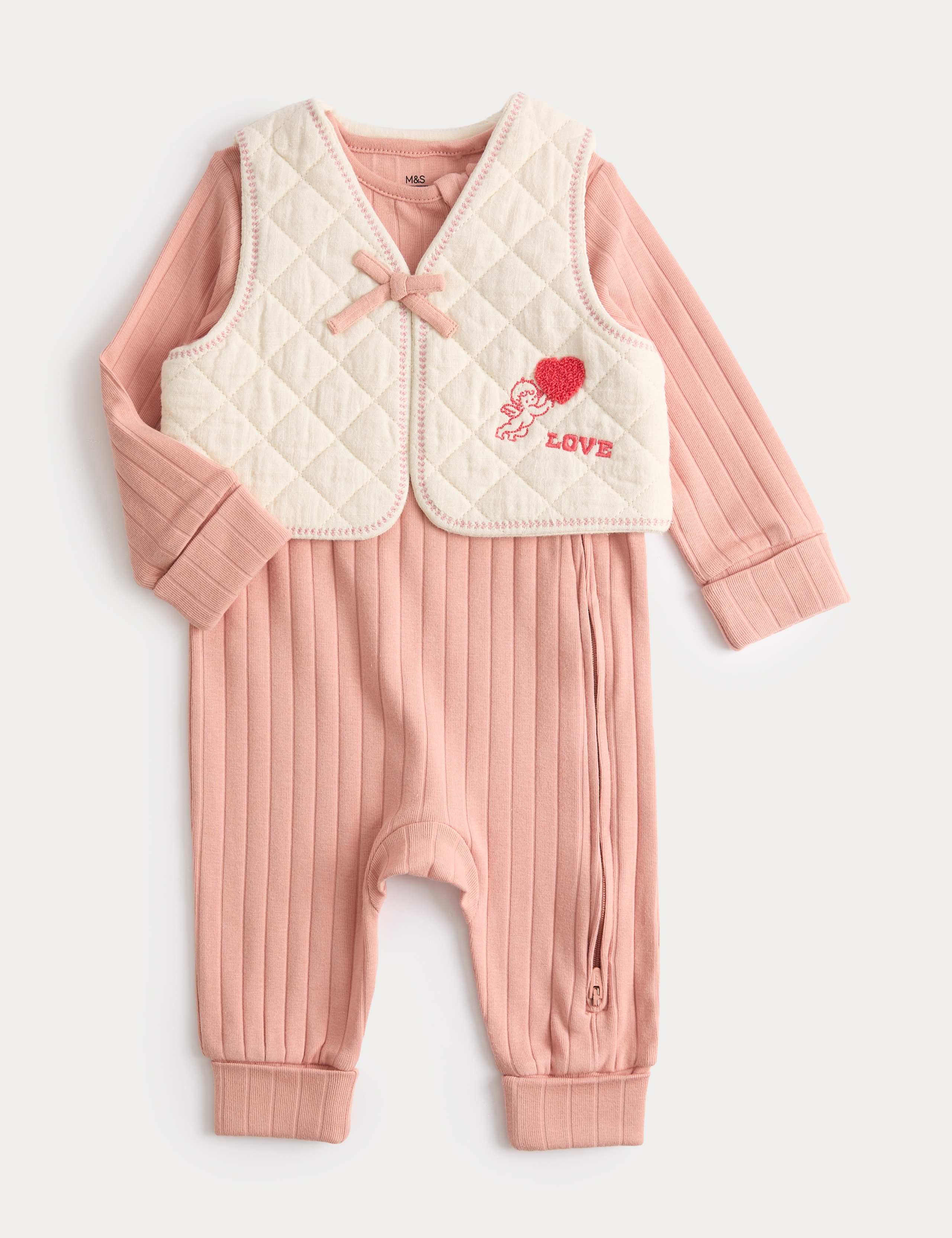 2pc Cotton Rich Love Sleepsuit Outfit (7lbs-1 Yrs) 1 of 3