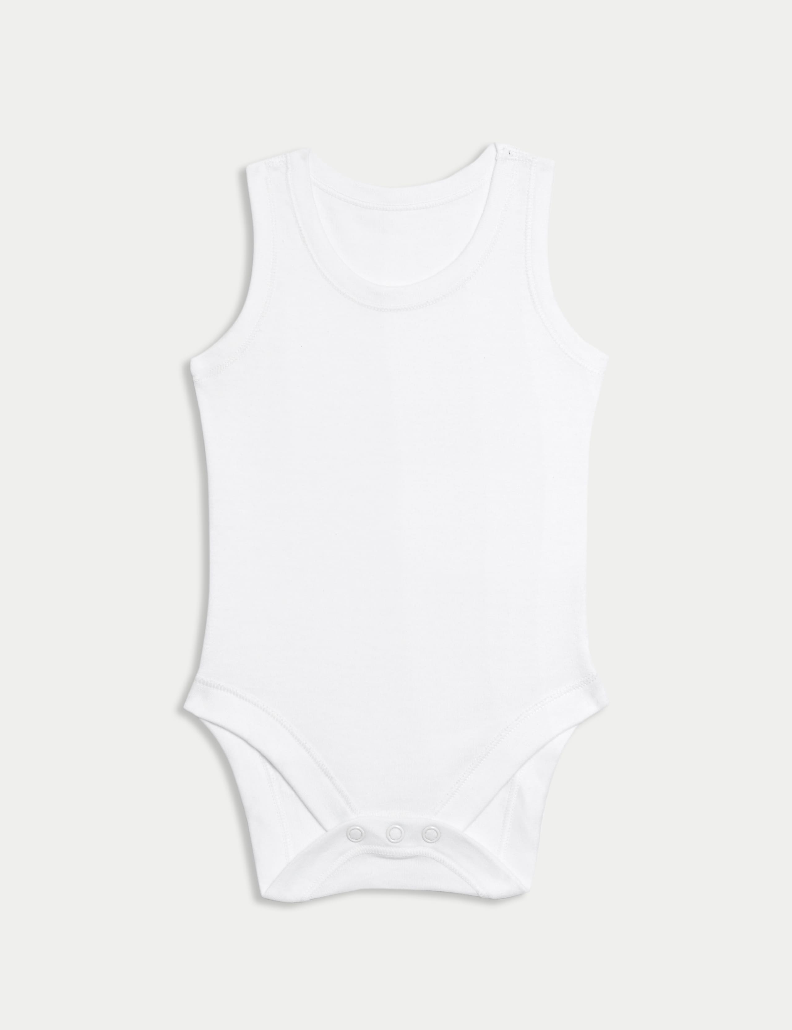 7pk Pure Cotton Sleeveless Bodysuits (5lbs-3 Yrs) 2 of 5