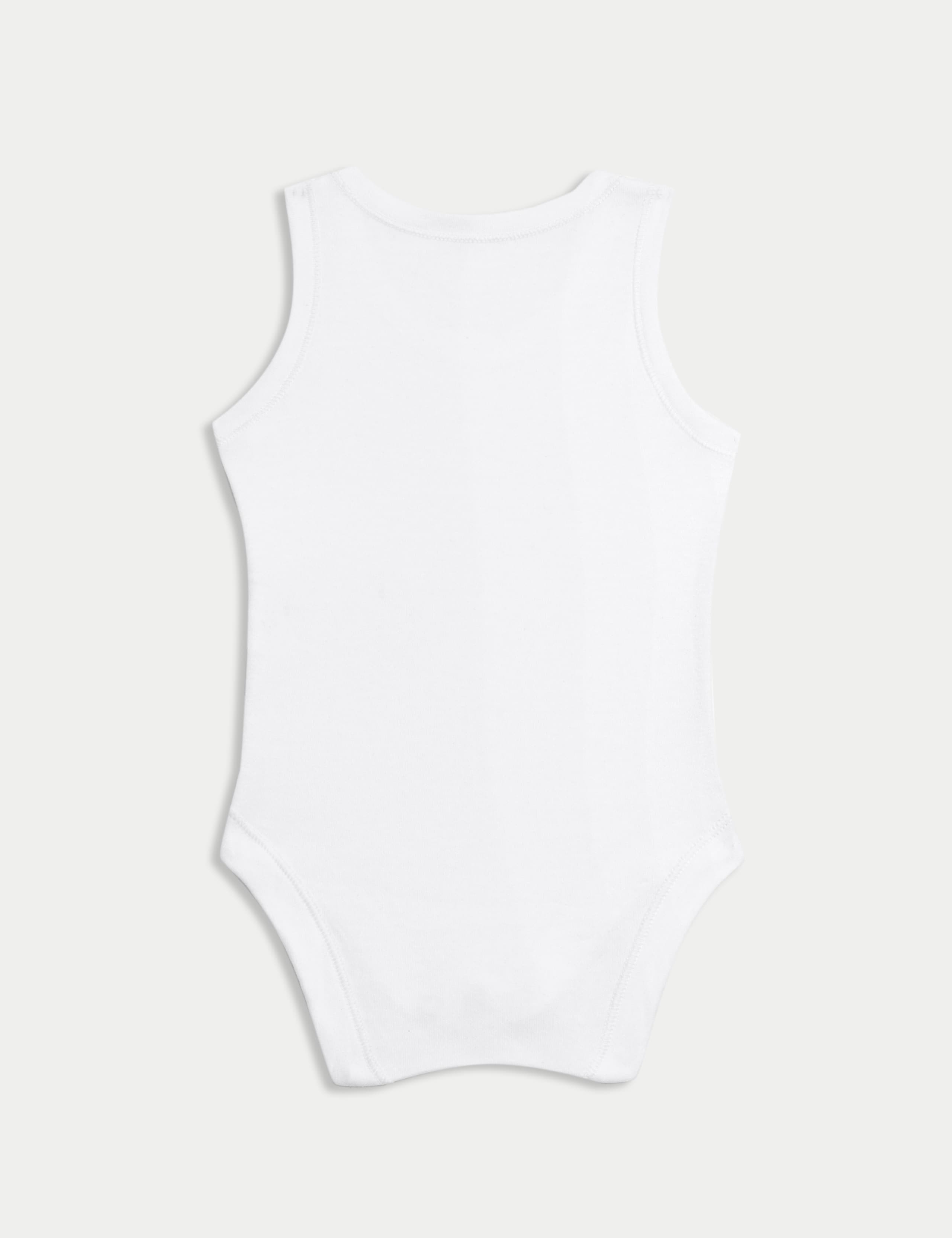 7 Pack Pure Cotton Sleeveless Bodysuits (5lbs-3 Yrs) 3 of 7