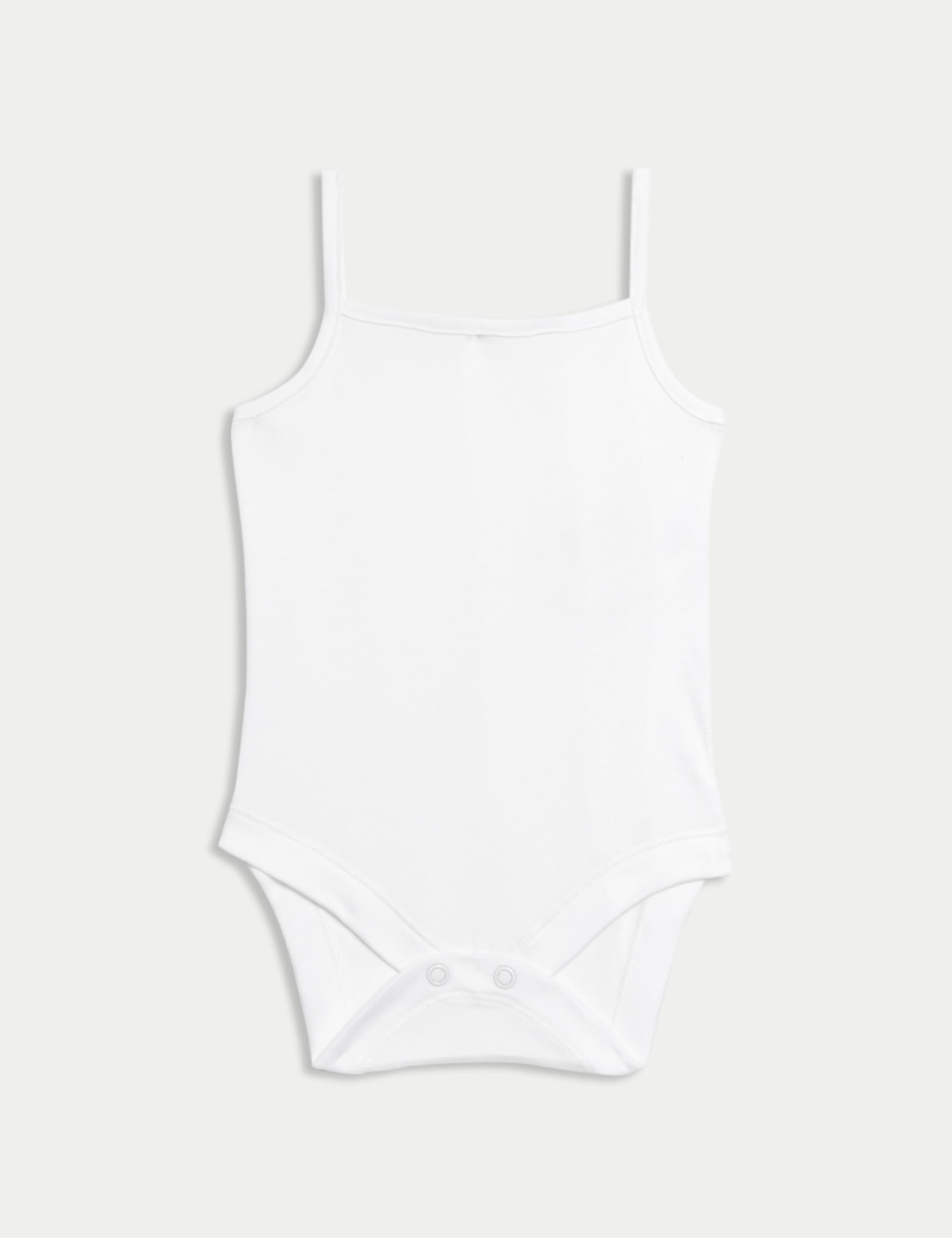 5pk Pure Cotton Strappy Bodysuits (6½lbs-3 Yrs) 3 of 9