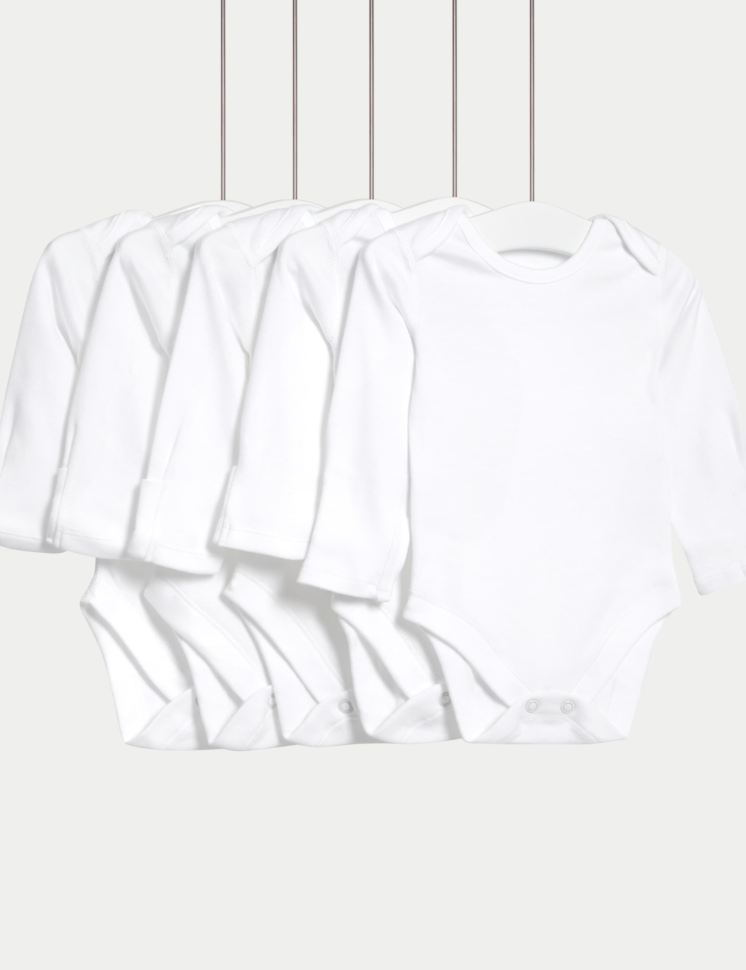 5 Pack Pure Cotton Bodysuits (5lbs - 3 Yrs) 1 of 5
