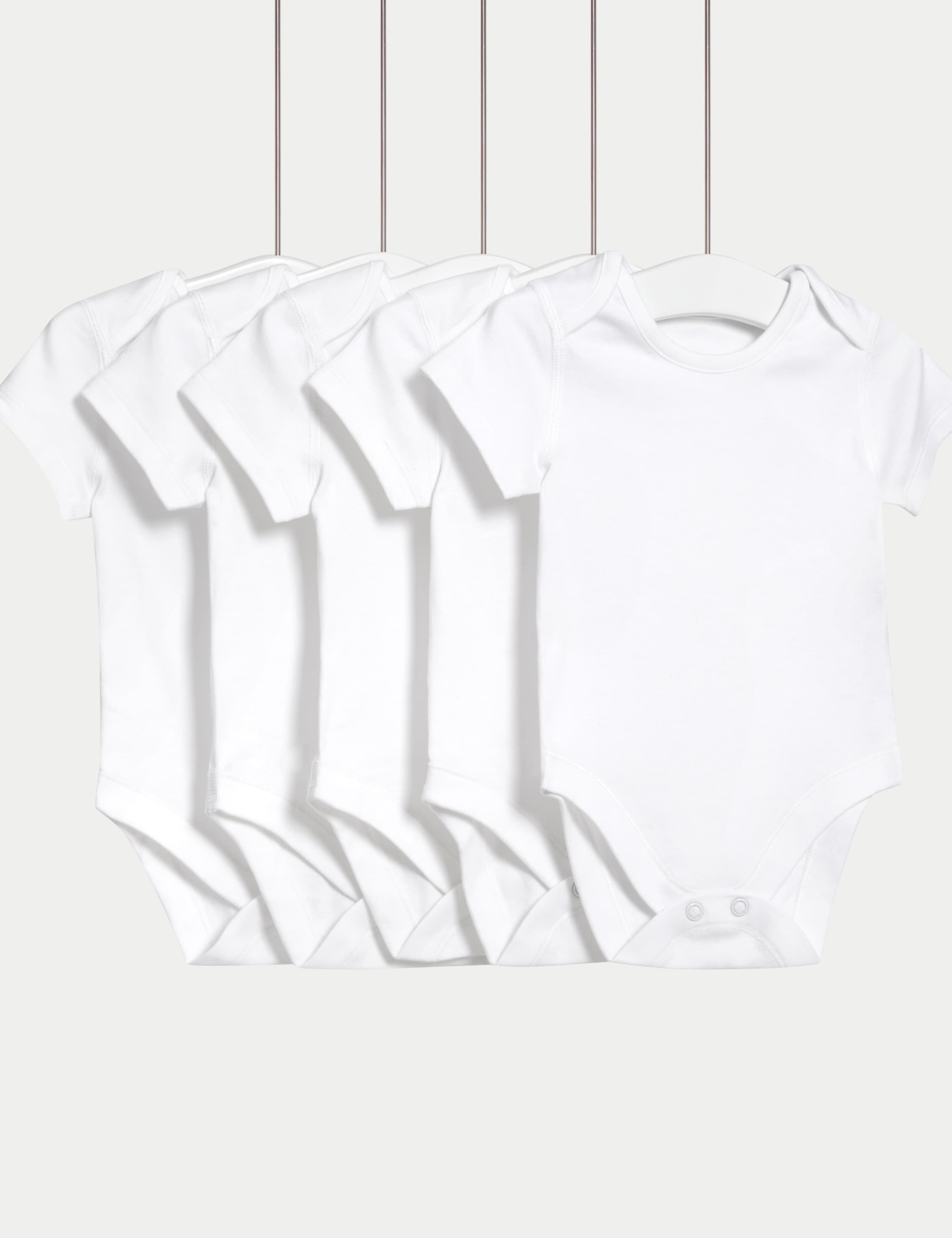 5 Pack Pure Cotton Bodysuits (5lbs-3 Yrs) 1 of 5