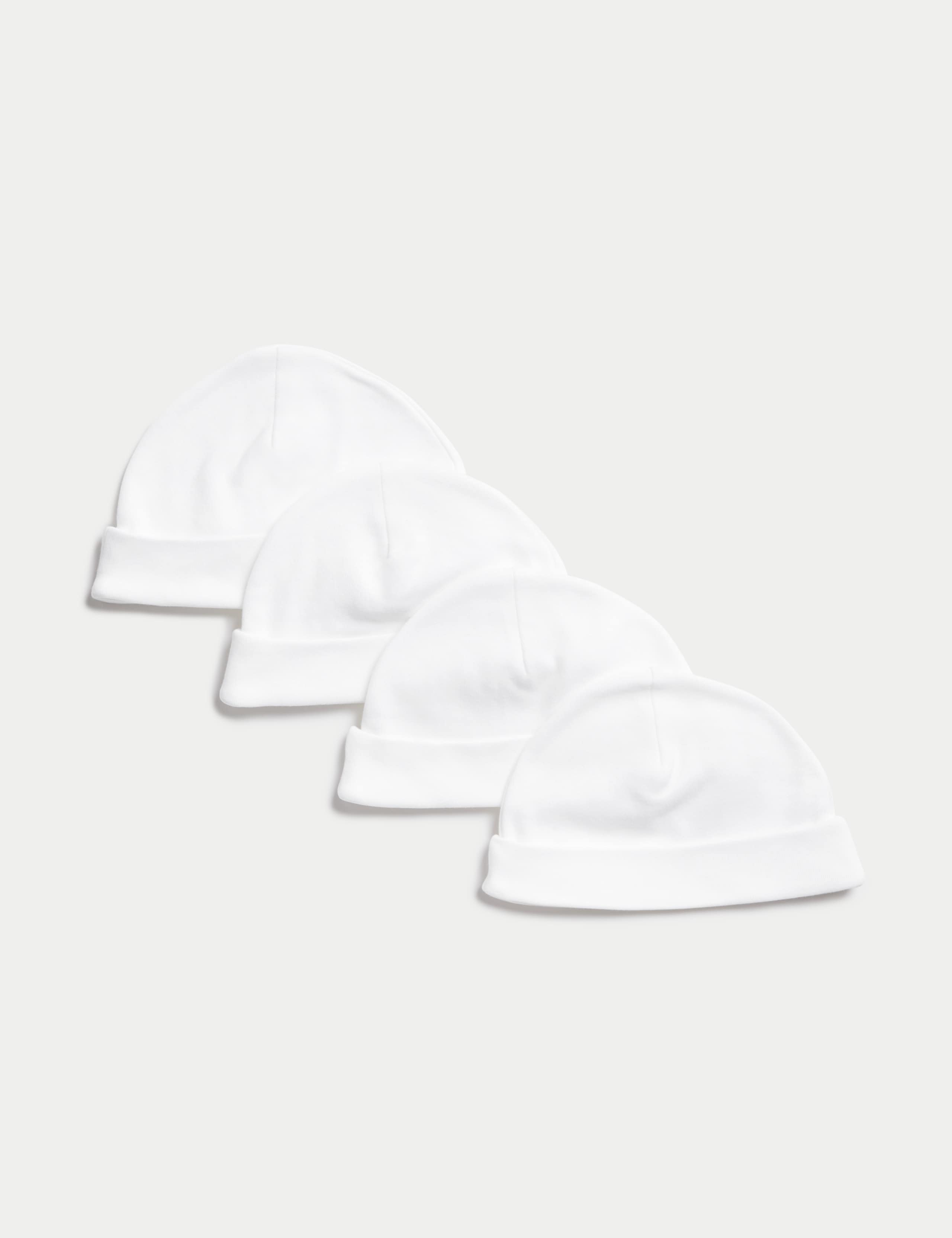 4 Pack Pure Cotton Hats (0-1 Yrs) 1 of 2