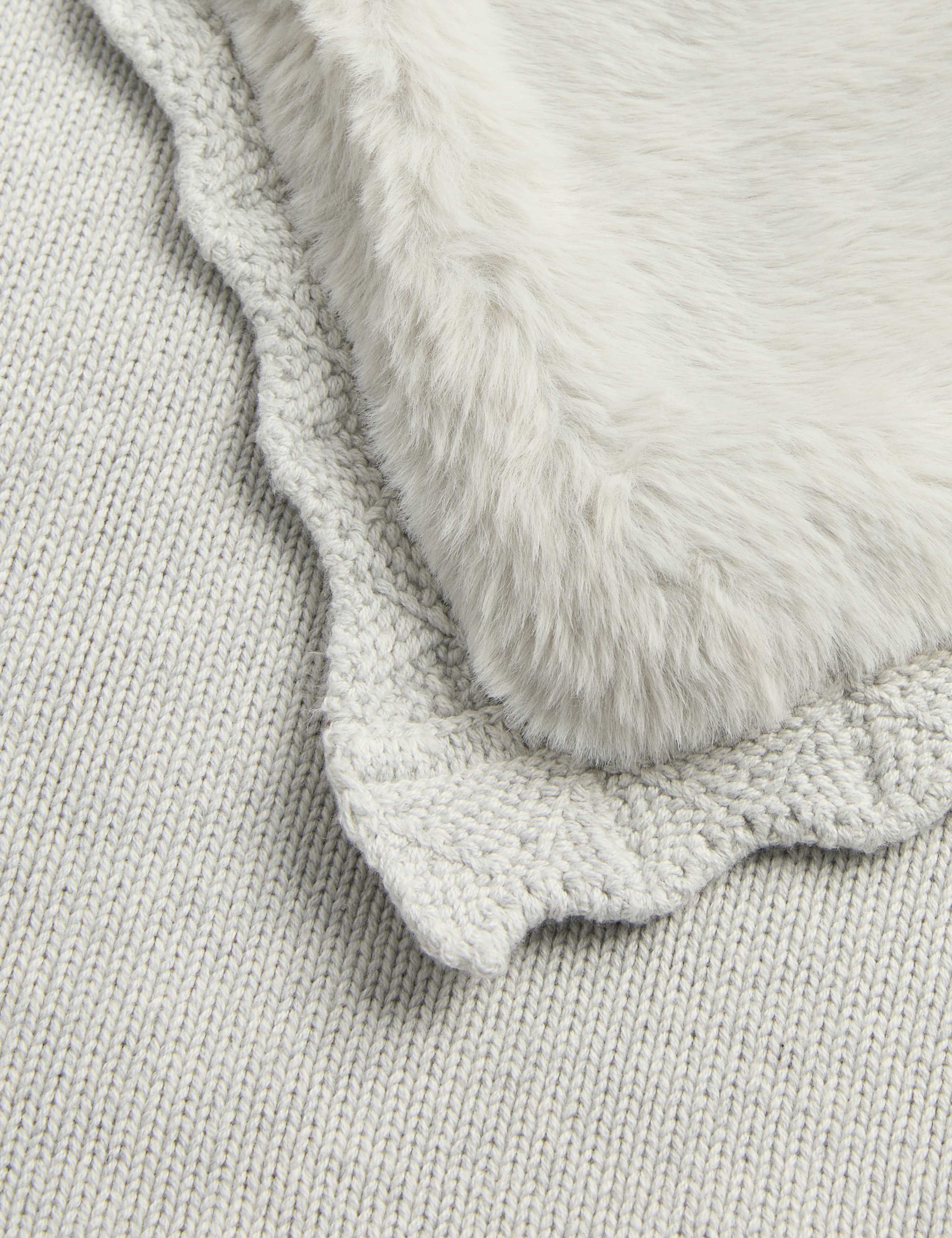 Kids' Pure Cotton Faux Fur Lined Shawl 2 of 2