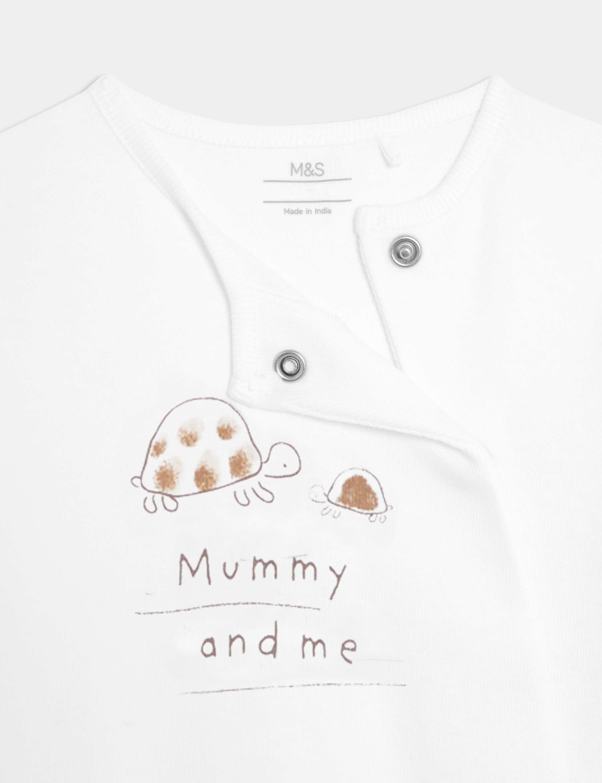 Pure Cotton 'Mummy And Me' Footless Sleepsuit (7lbs-12 Mths) 3 of 4