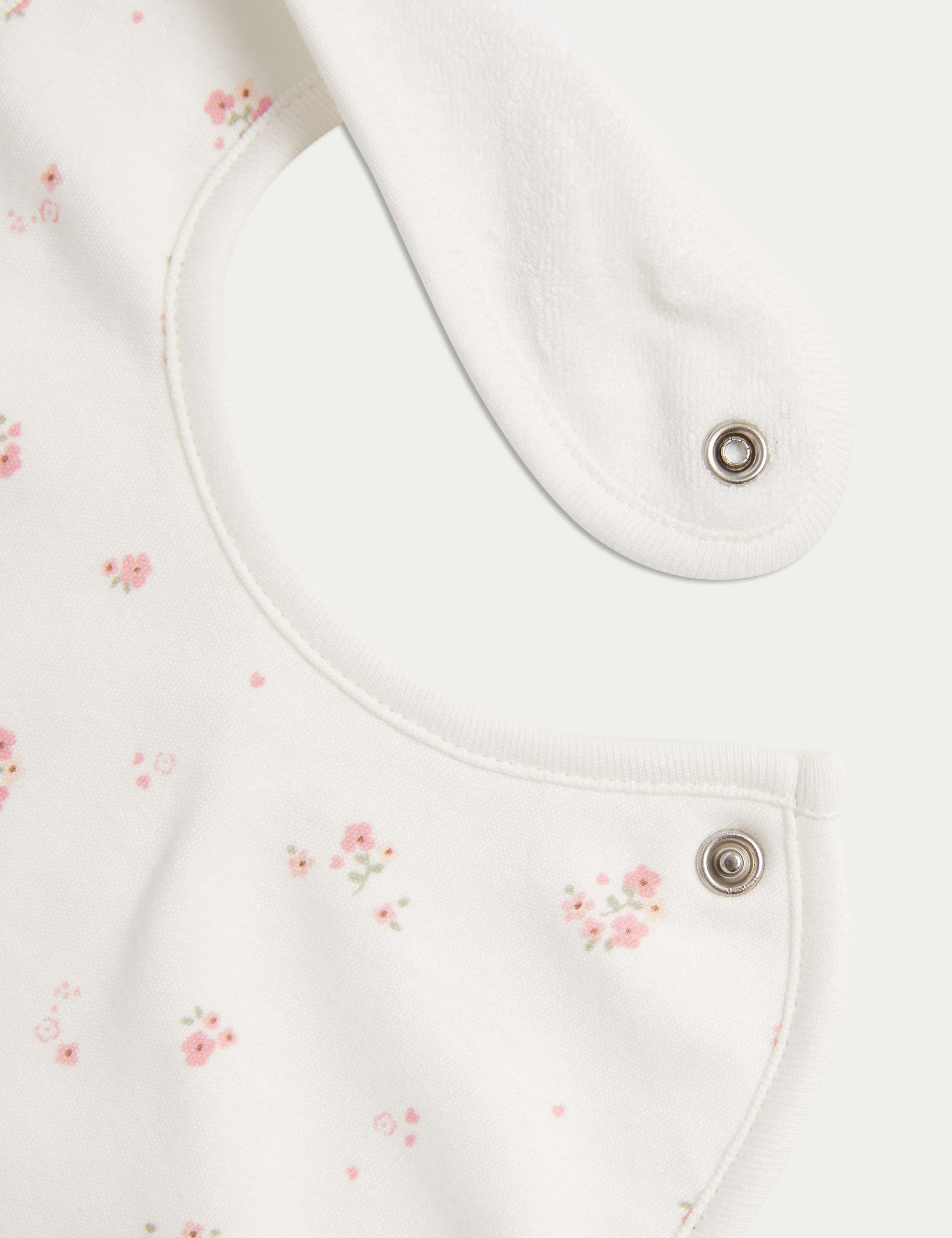 5pk Pure Cotton Floral Bibs 2 of 2