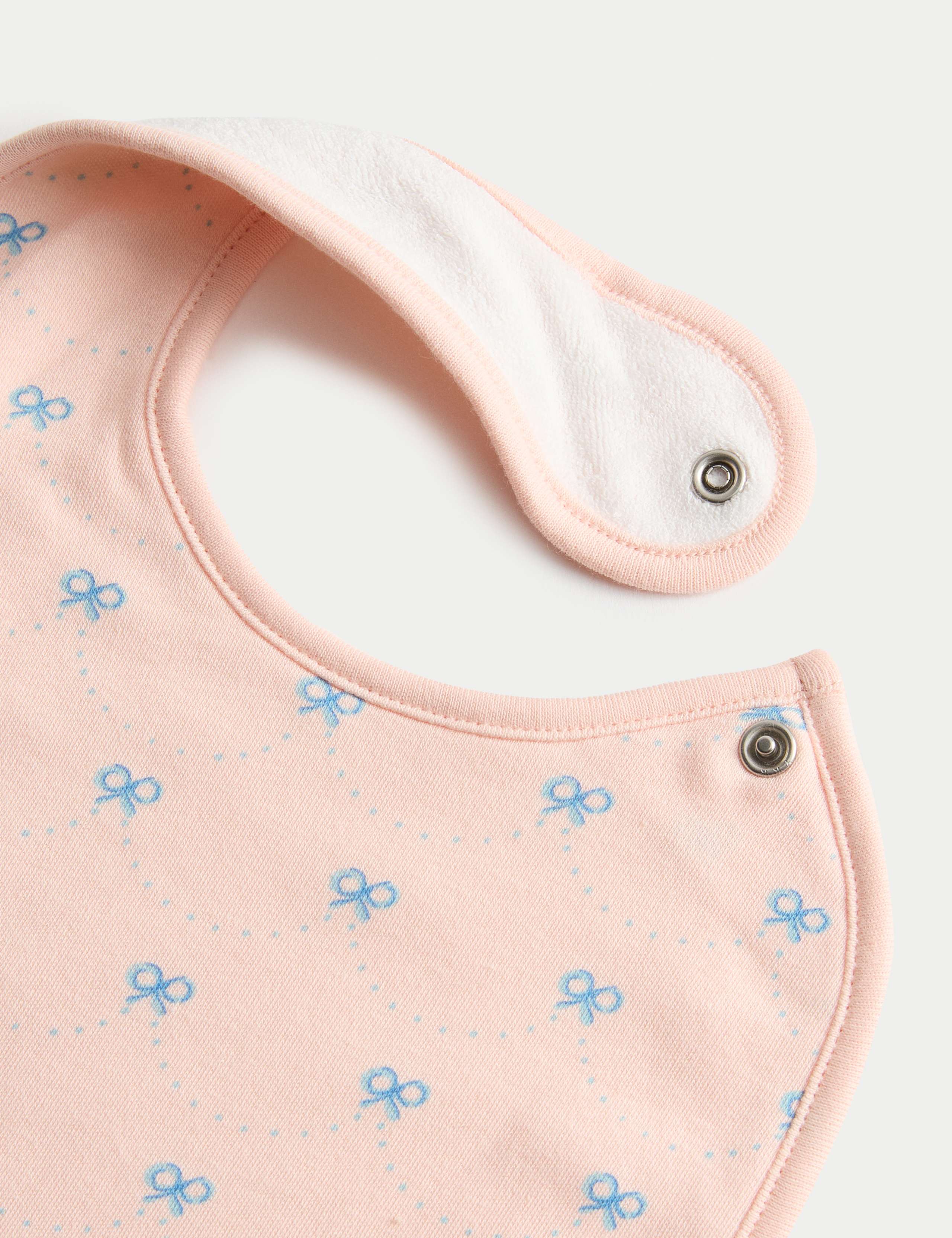5 Pack Cotton Rich Bow Dribble Bibs 2 of 2